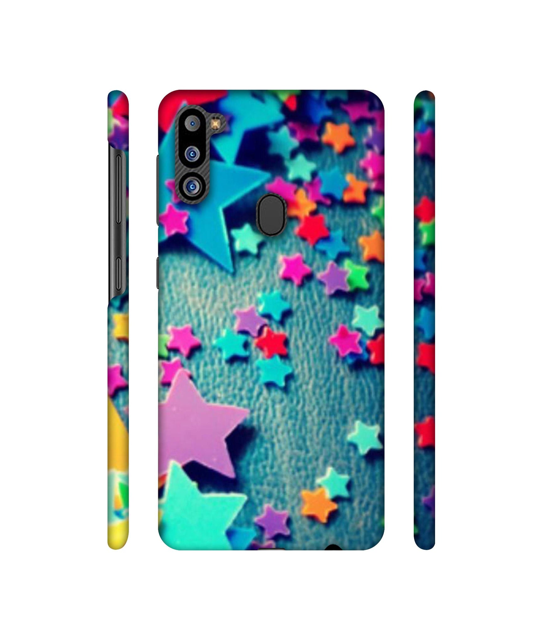 Colorful Stars Designer Hard Back Cover for Samsung Galaxy M21 2021 Edition