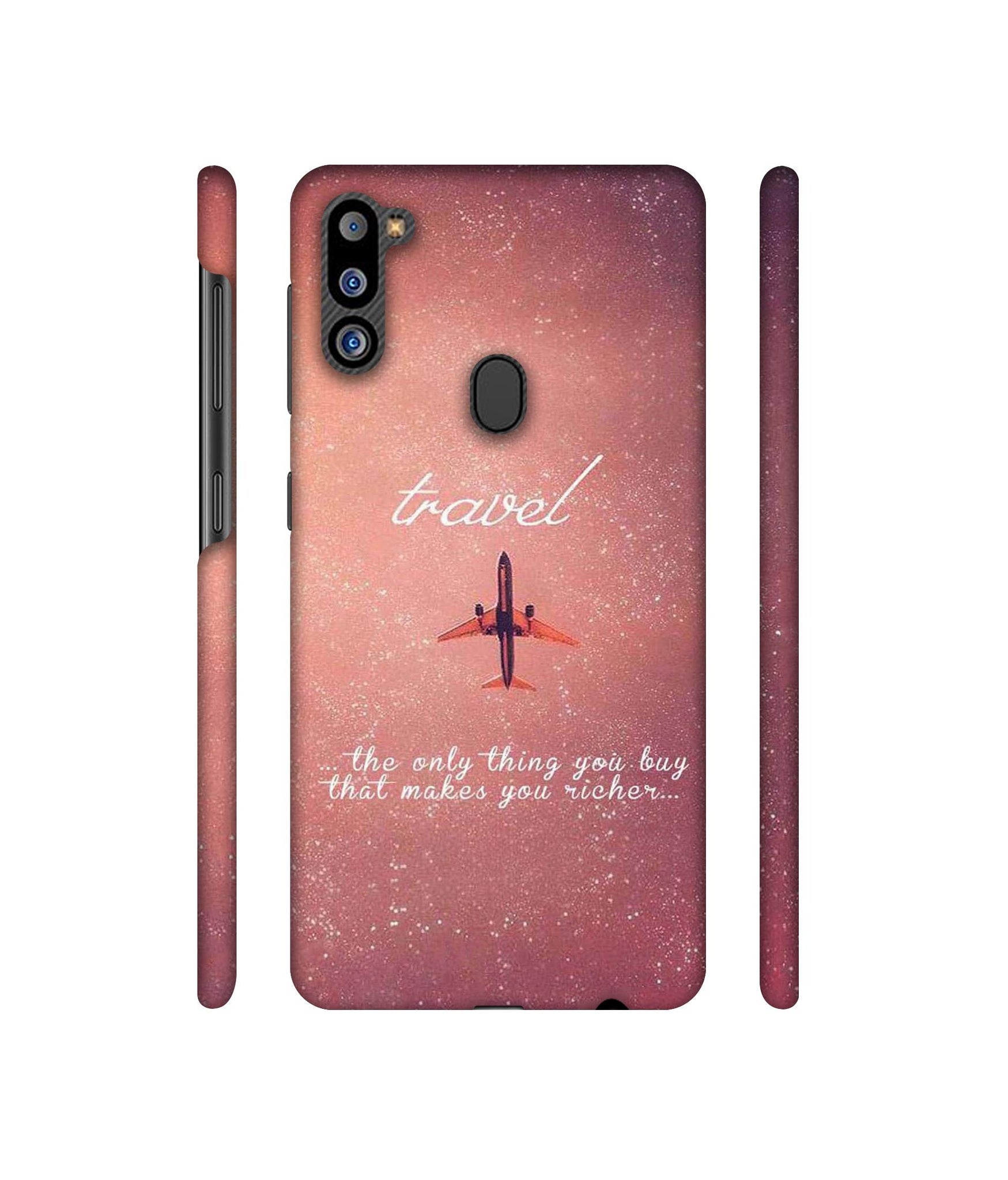 Travel with Plane Designer Hard Back Cover for Samsung Galaxy M21 2021 Edition