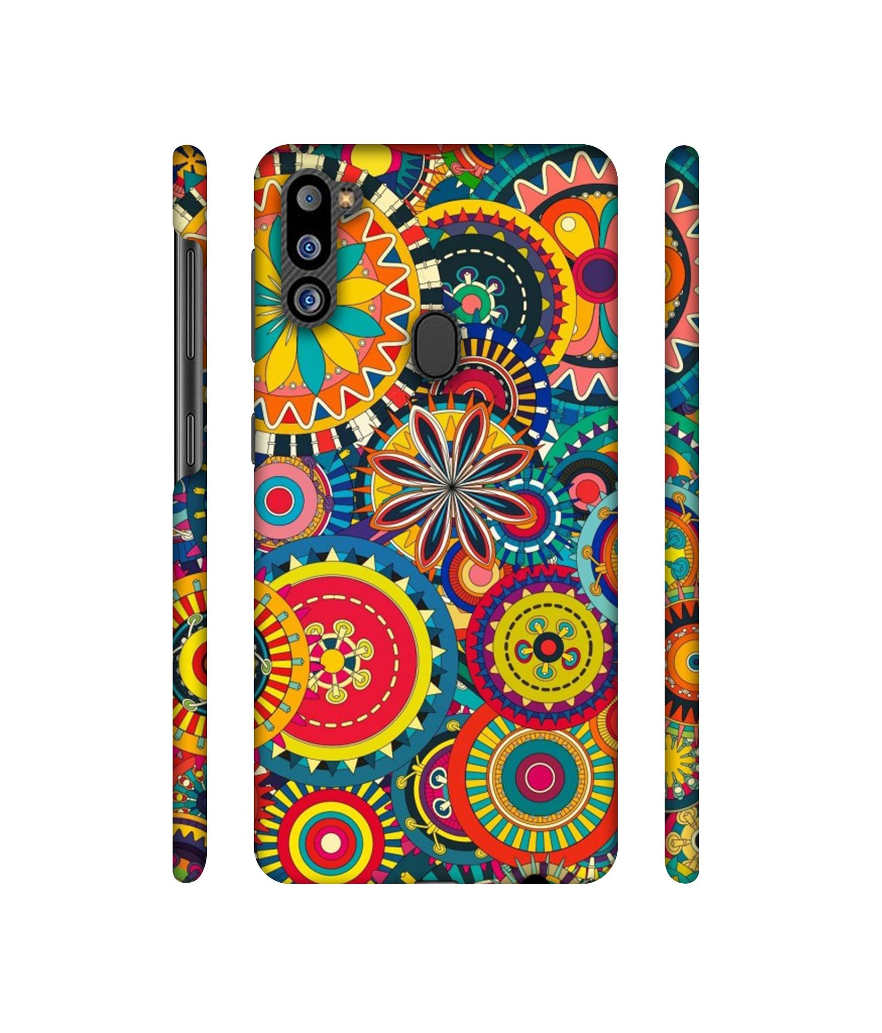 Ring Pattern Print Designer Hard Back Cover for Samsung Galaxy M21 2021 Edition