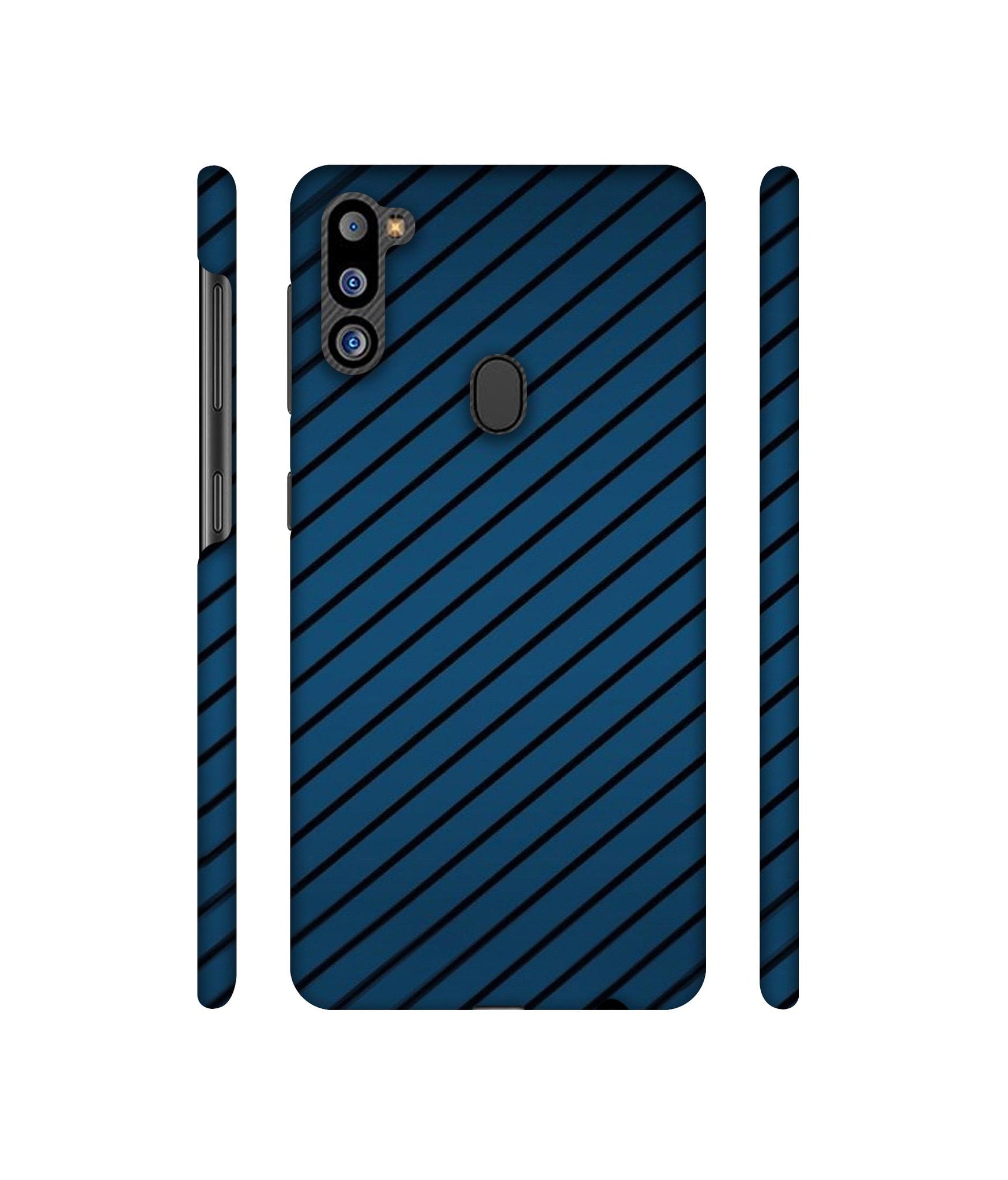 Blue Stripes Designer Hard Back Cover for Samsung Galaxy M21 2021 Edition