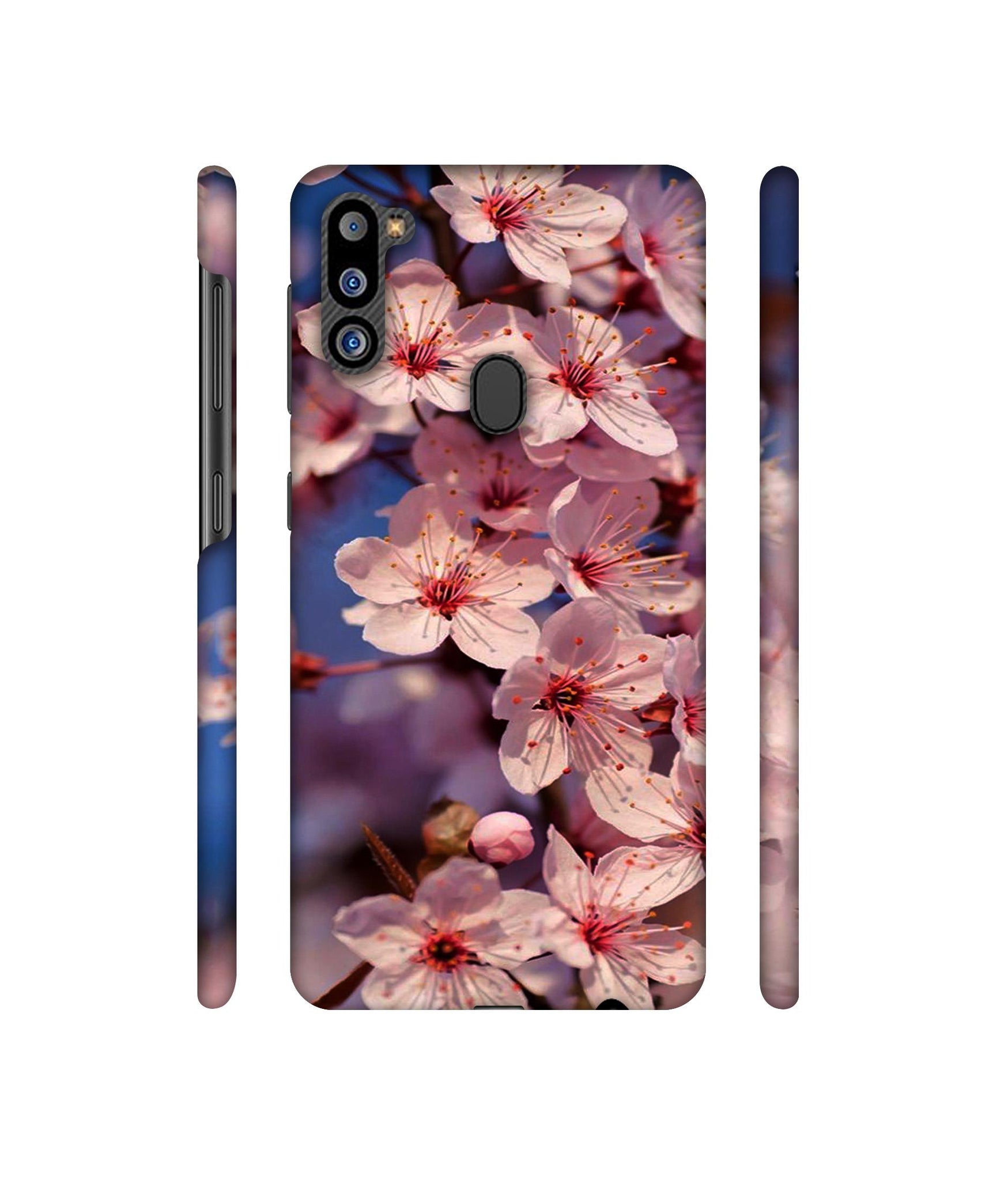 Pink Flowers Pattern Designer Hard Back Cover for Samsung Galaxy M21 2021 Edition