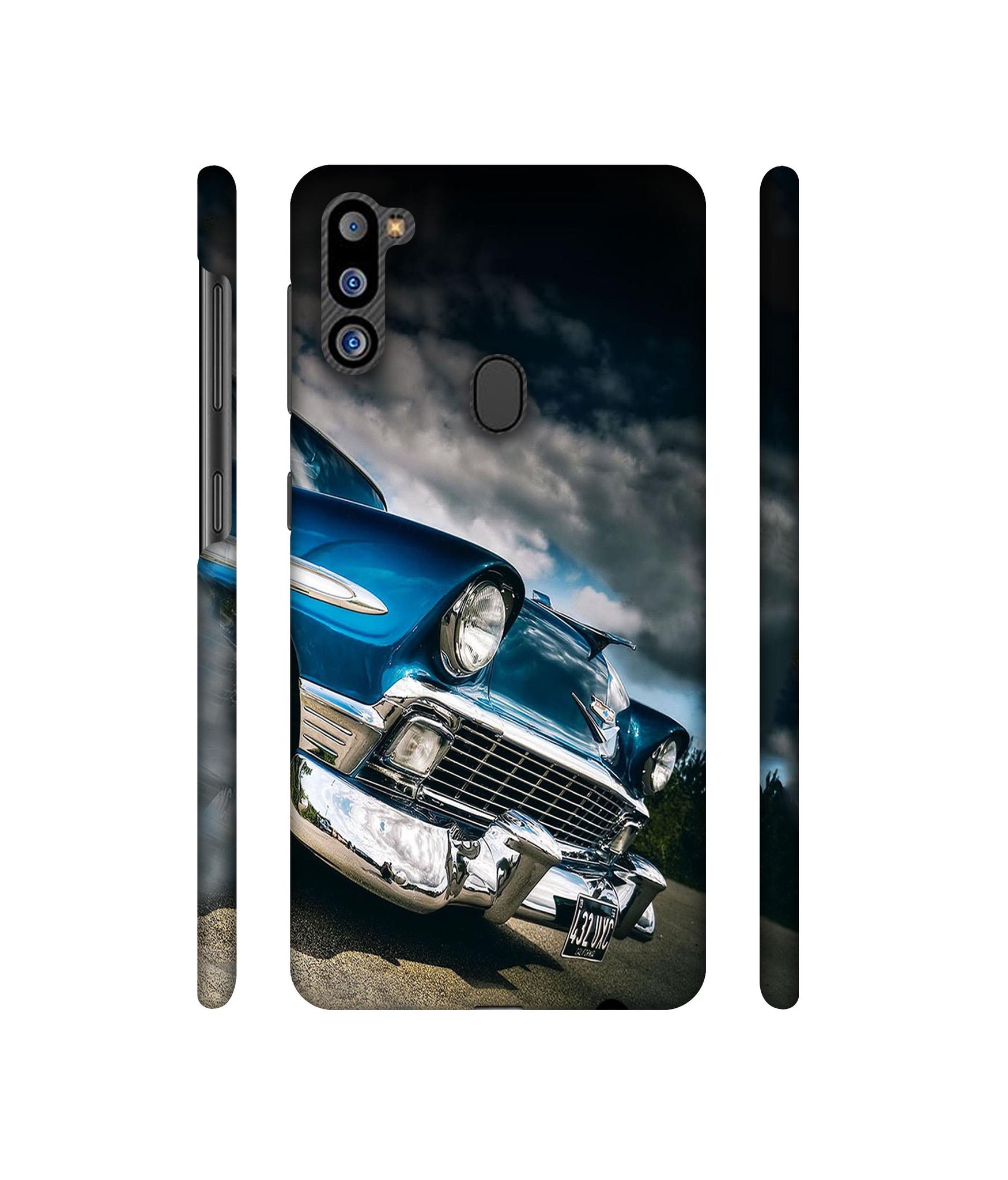 Vintage Car Pattern Designer Hard Back Cover for Samsung Galaxy M21 2021 Edition