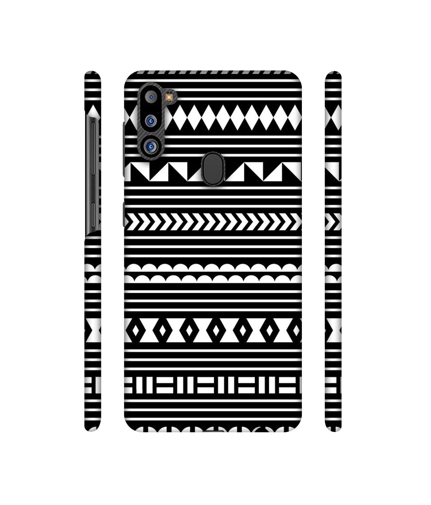 Black Pattern Designer Hard Back Cover for Samsung Galaxy M21 2021 Edition