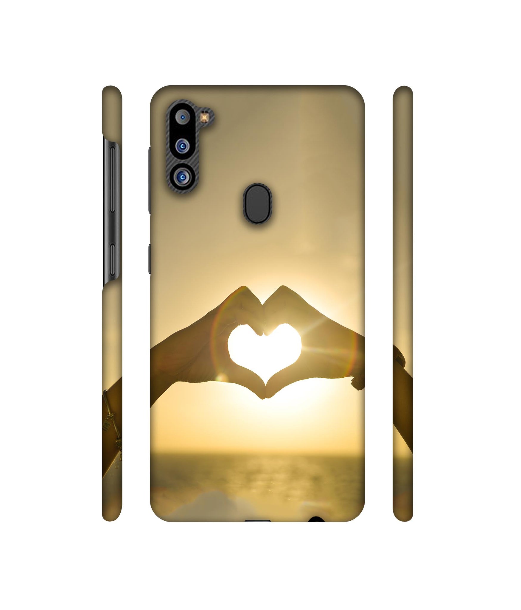 Heart in Hand Shape Designer Hard Back Cover for Samsung Galaxy M21 2021 Edition