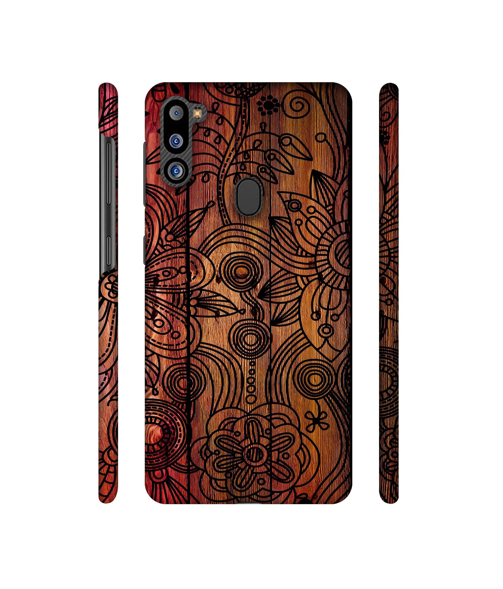 Dark Wooden Background Designer Hard Back Cover for Samsung Galaxy M21 2021 Edition