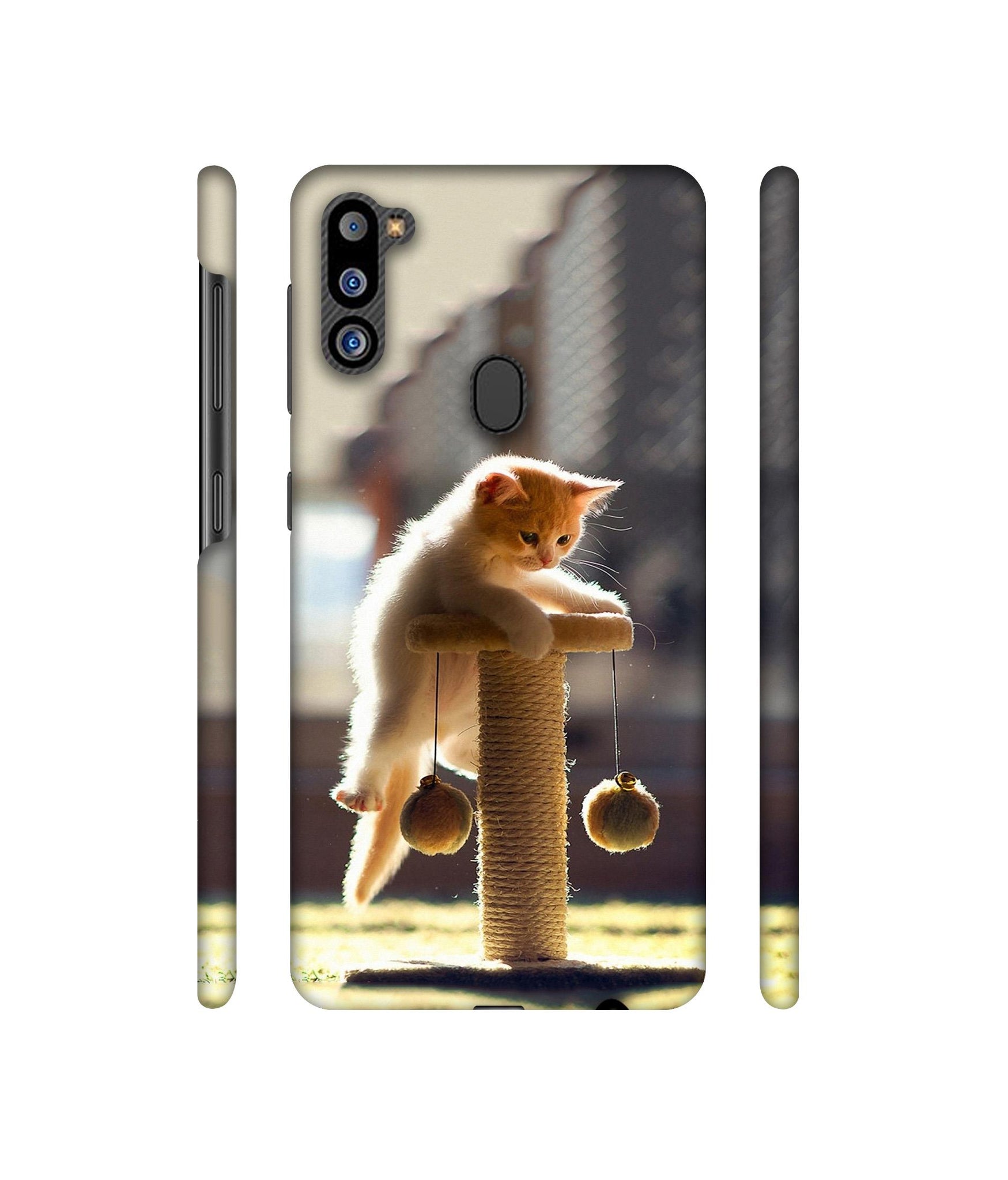 Cat Climbing Designer Hard Back Cover for Samsung Galaxy M21 2021 Edition