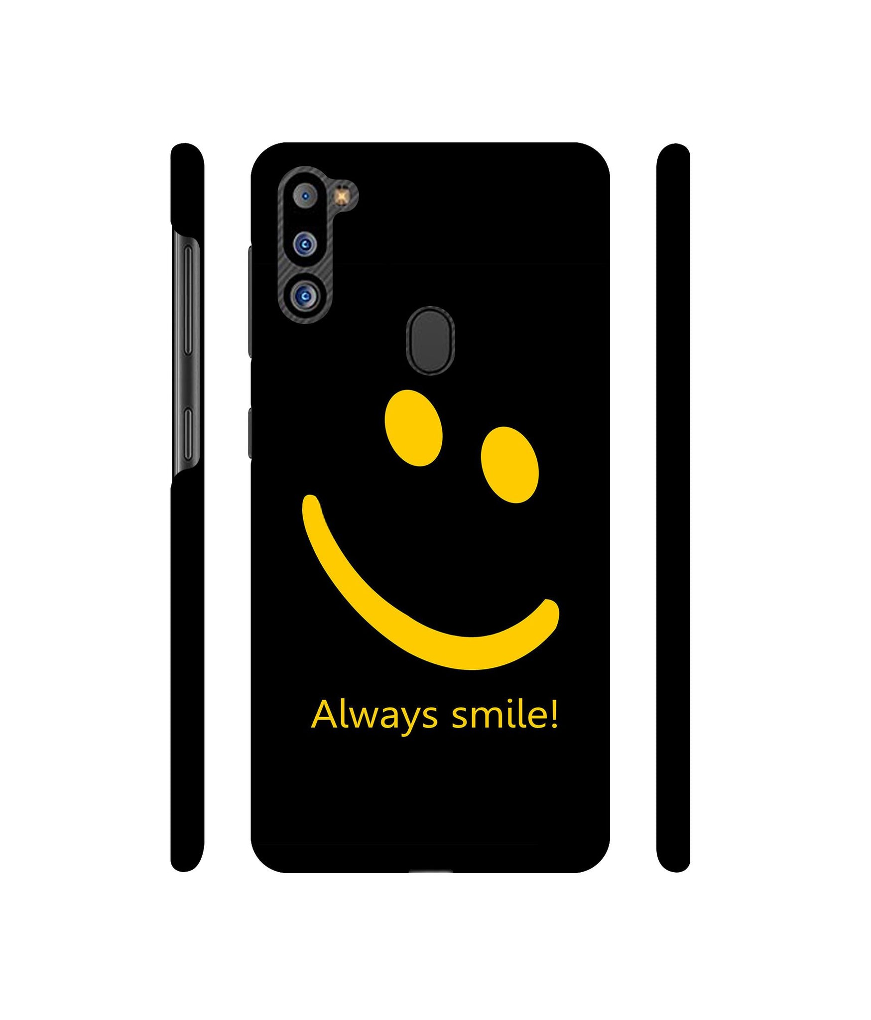 Always Smile Quote Designer Hard Back Cover for Samsung Galaxy M21 2021 Edition