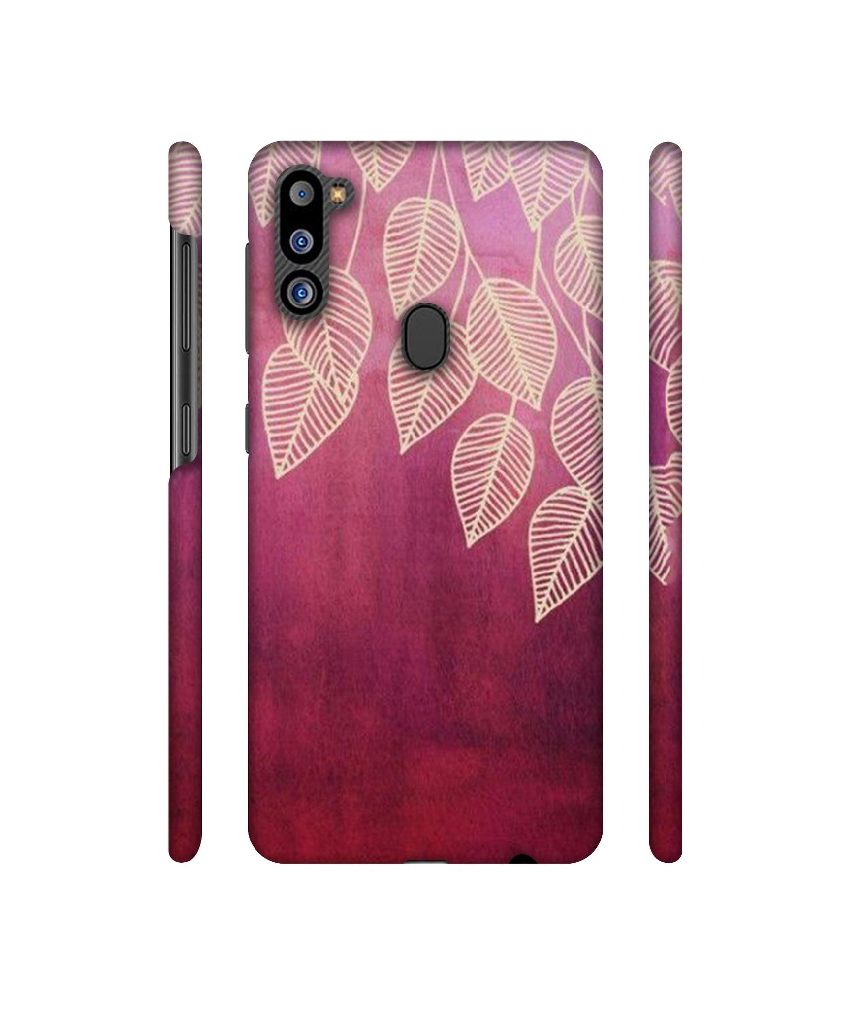 Leaf Pattern Designer Hard Back Cover for Samsung Galaxy M21 2021 Edition