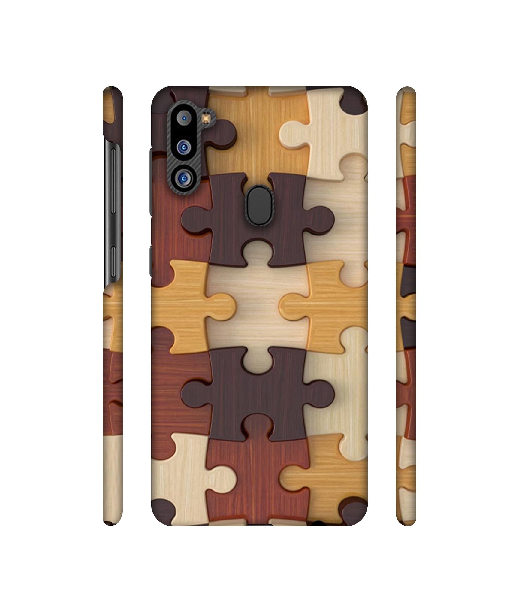 Puzzle Pattern Designer Hard Back Cover for Samsung Galaxy M21 2021 Edition