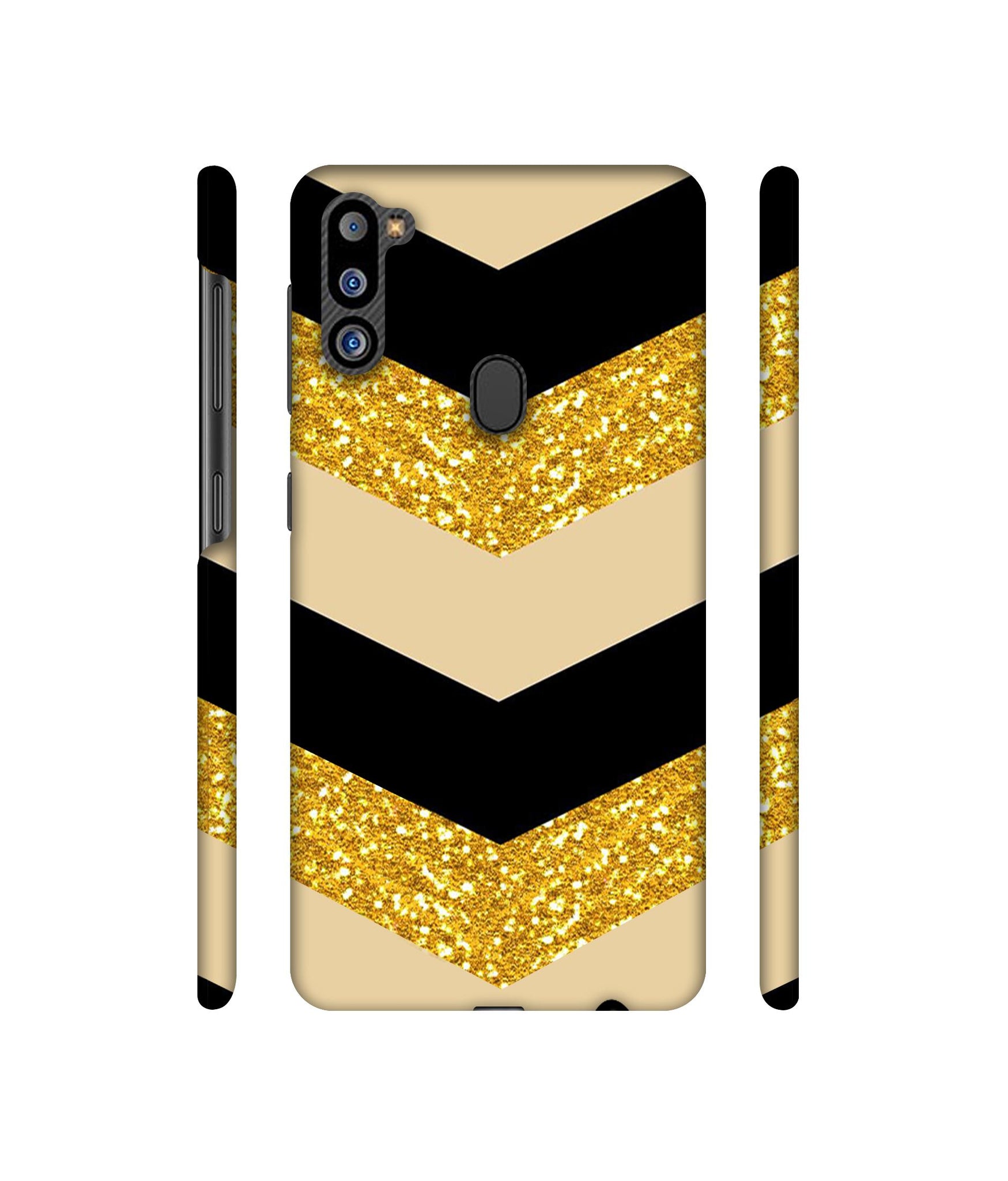 Black & Gold Designer Hard Back Cover for Samsung Galaxy M21 2021 Edition