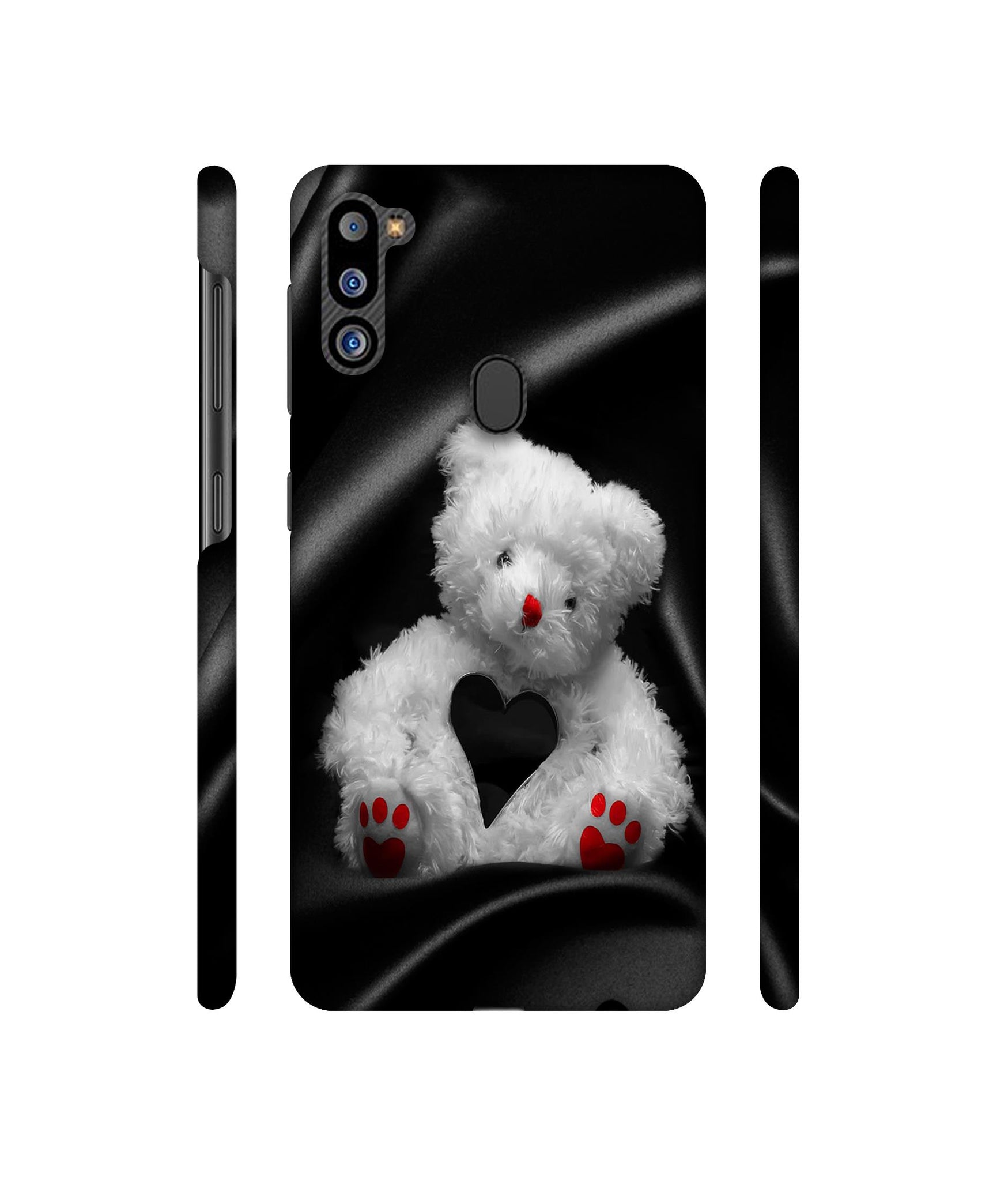 White Teddy Bear Designer Hard Back Cover for Samsung Galaxy M21 2021 Edition