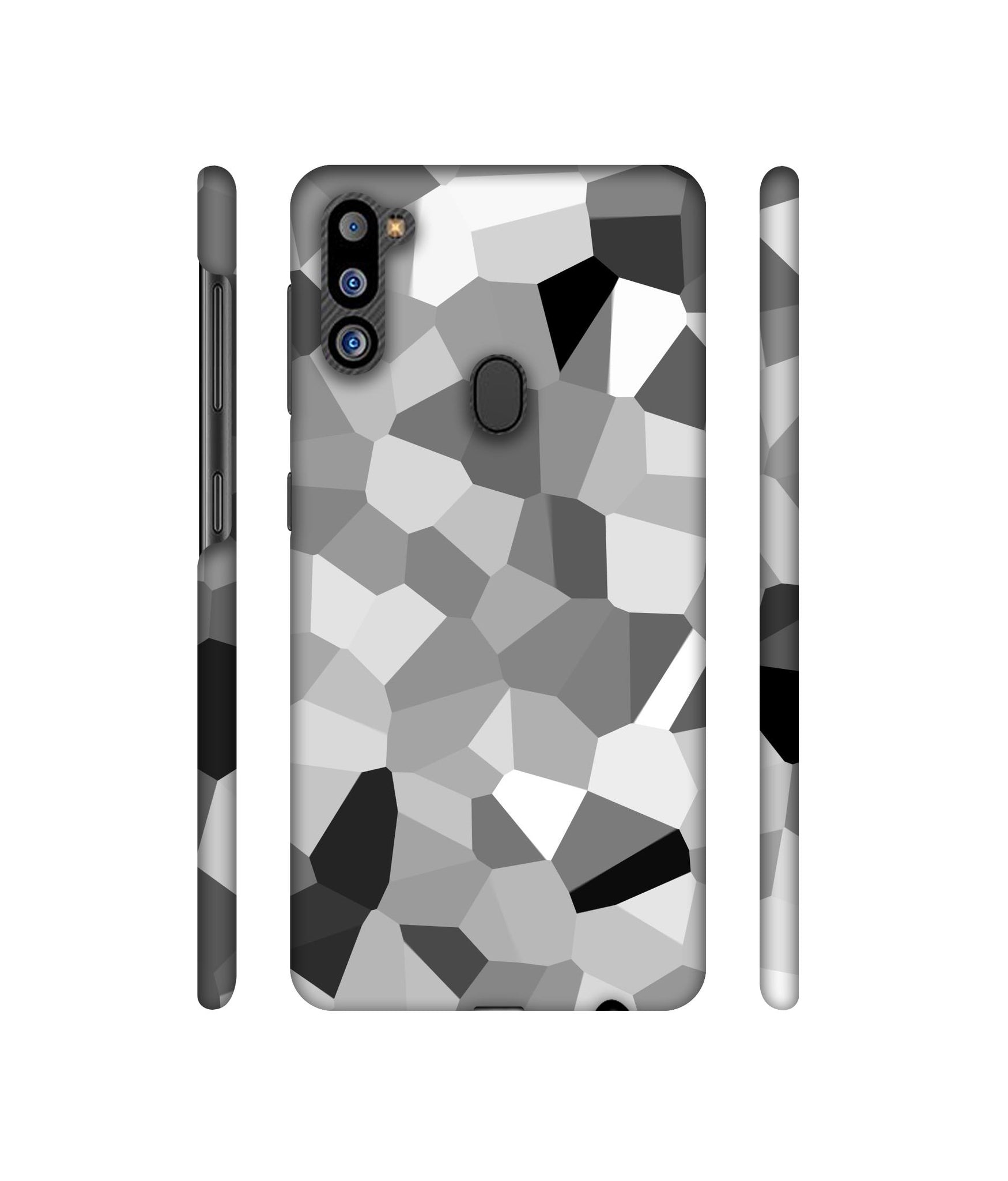 Black & White Mathematical Shape Designer Hard Back Cover for Samsung Galaxy M21 2021 Edition