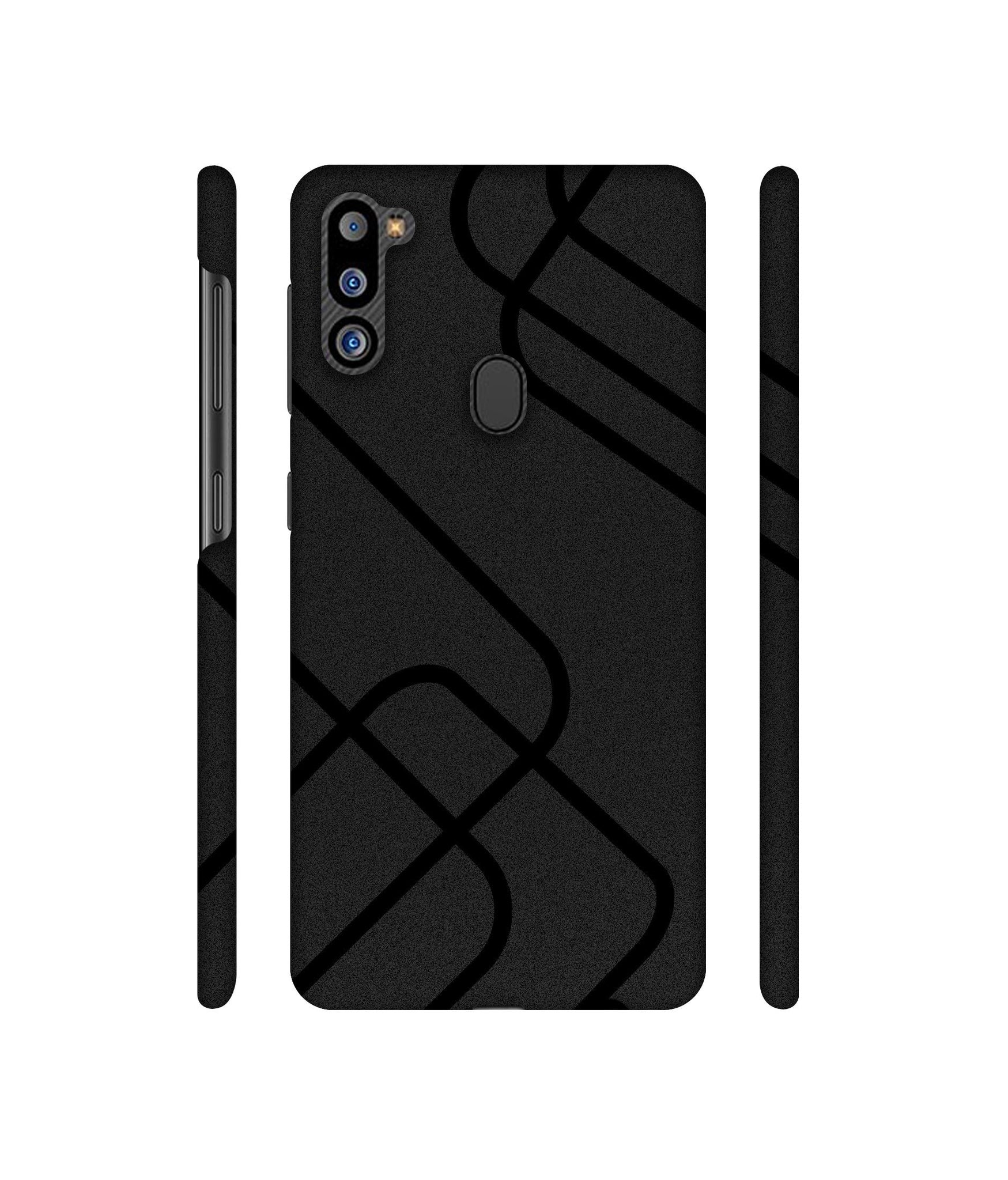 Zig-Zag Black Line Designer Hard Back Cover for Samsung Galaxy M21 2021 Edition