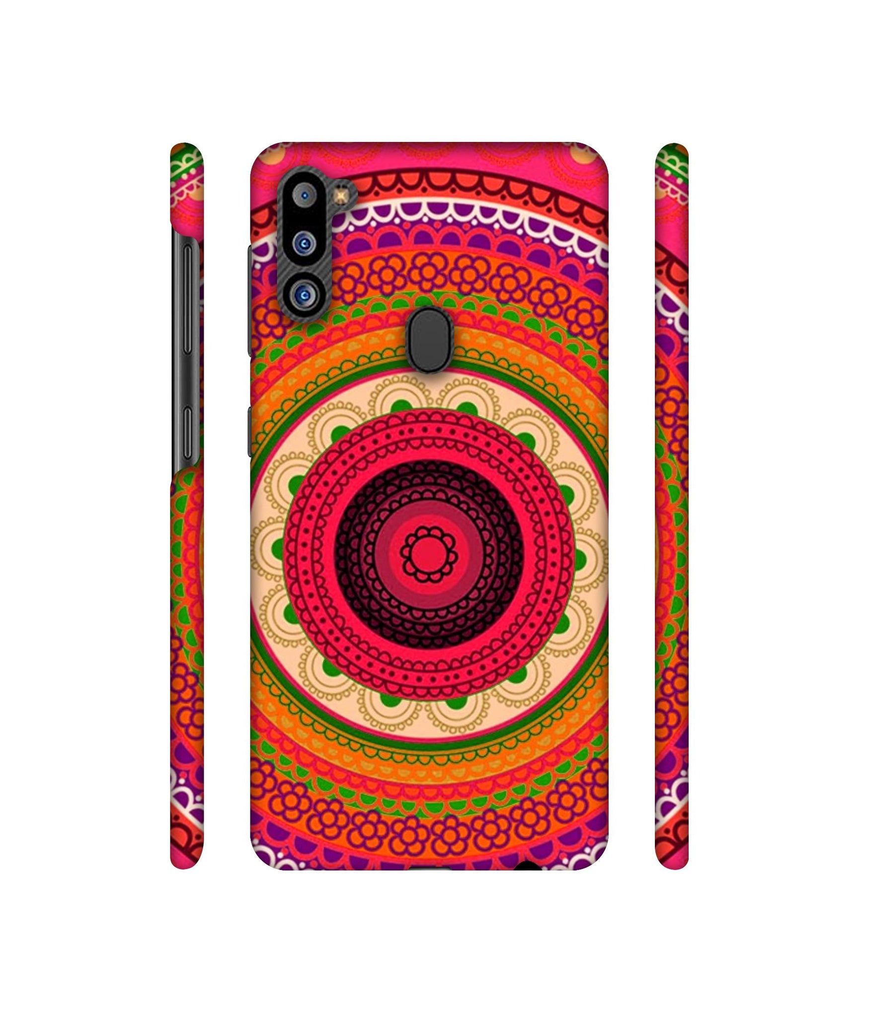 Round Rangoli Designer Hard Back Cover for Samsung Galaxy M21 2021 Edition