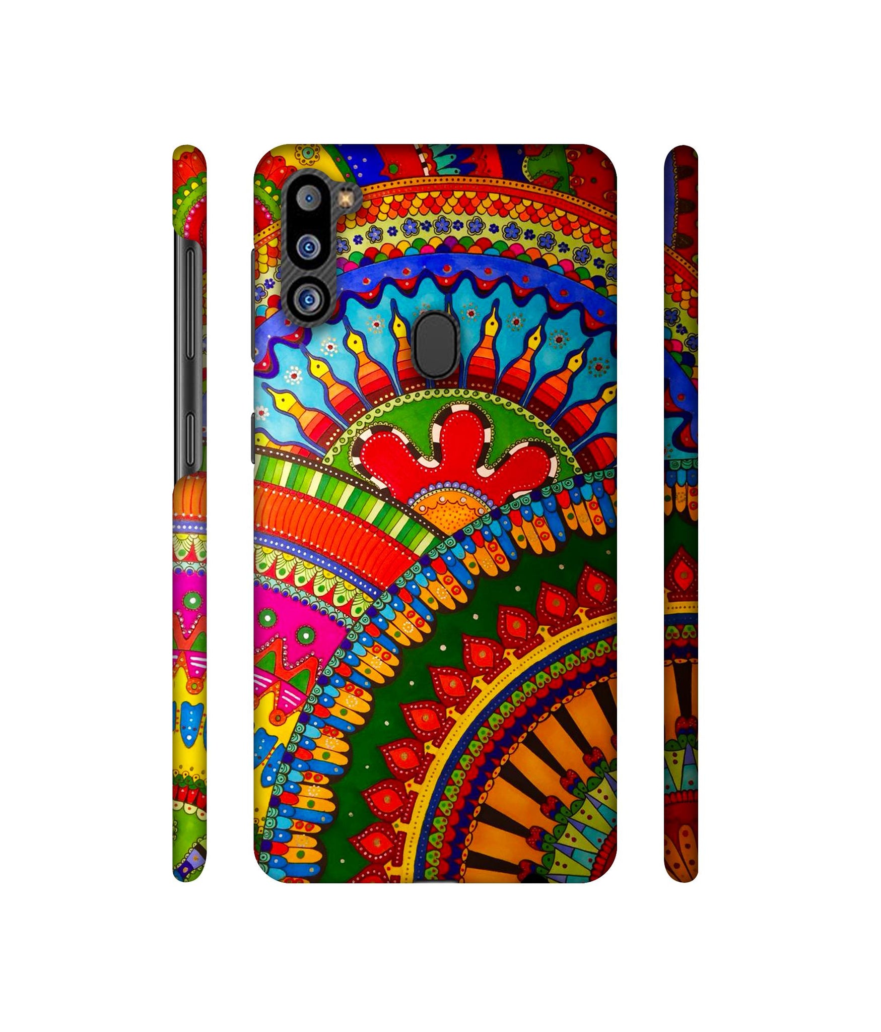 Rajasthani Rangoli Art Designer Hard Back Cover for Samsung Galaxy M21 2021 Edition