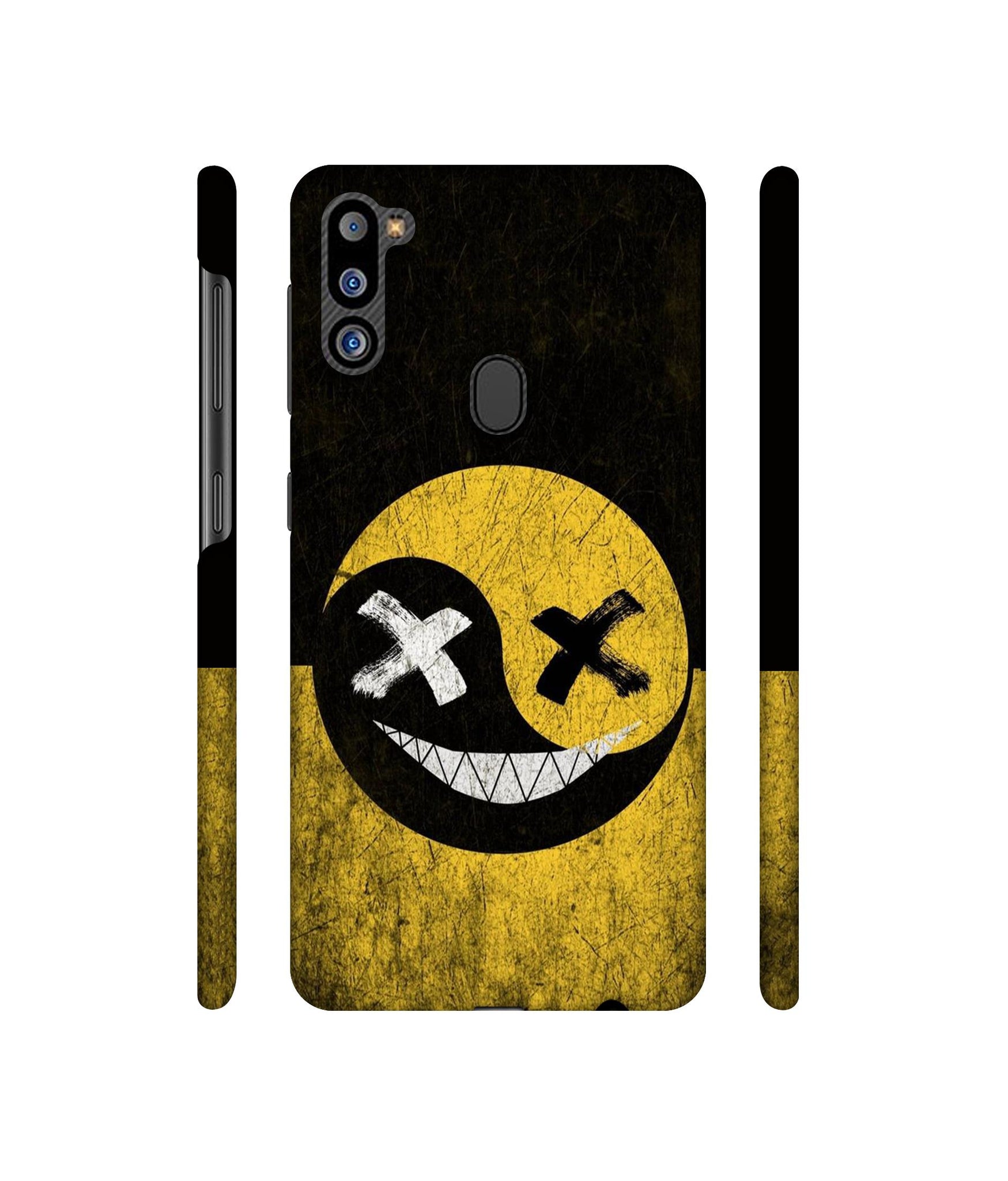 Double Face Smile Designer Hard Back Cover for Samsung Galaxy M21 2021 Edition