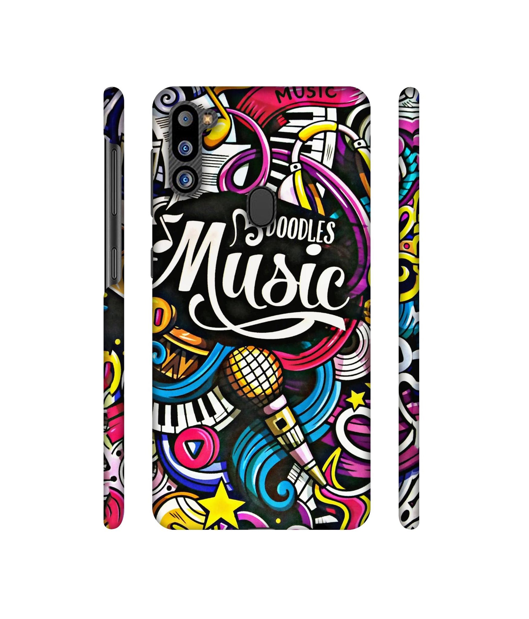 Doodles Music Designer Hard Back Cover for Samsung Galaxy M21 2021 Edition