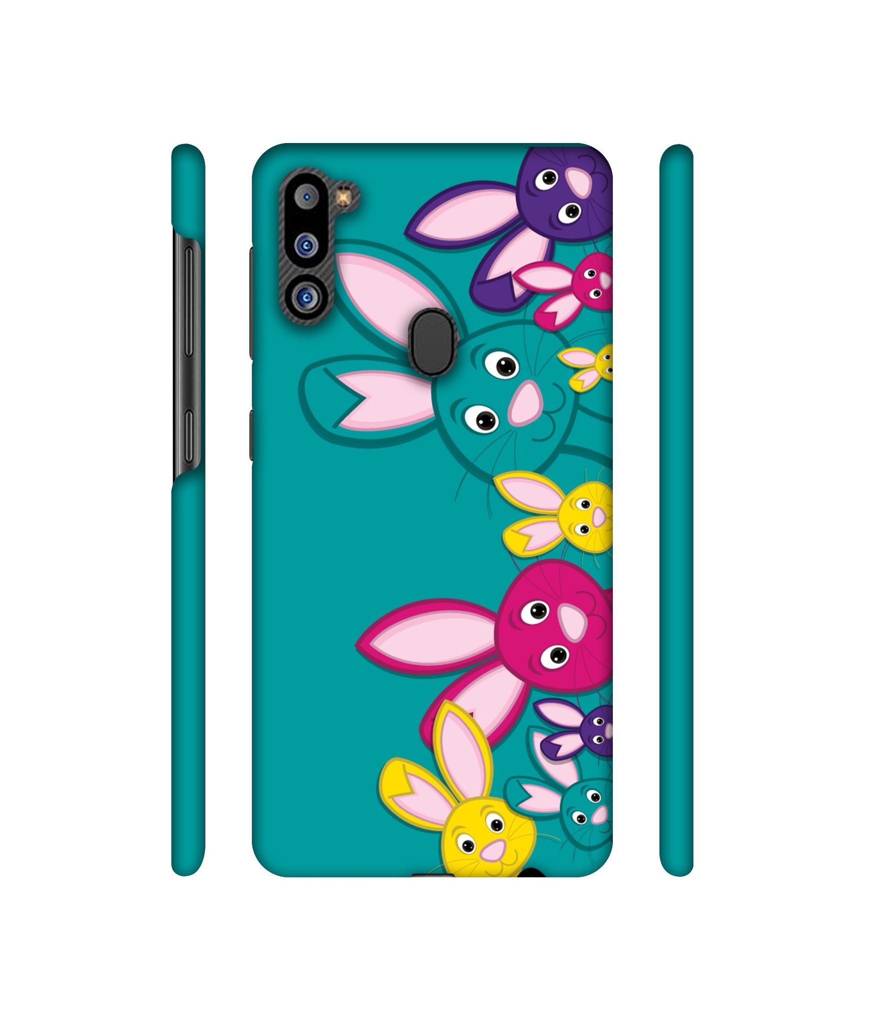 Rabbit Family Designer Hard Back Cover for Samsung Galaxy M21 2021 Edition