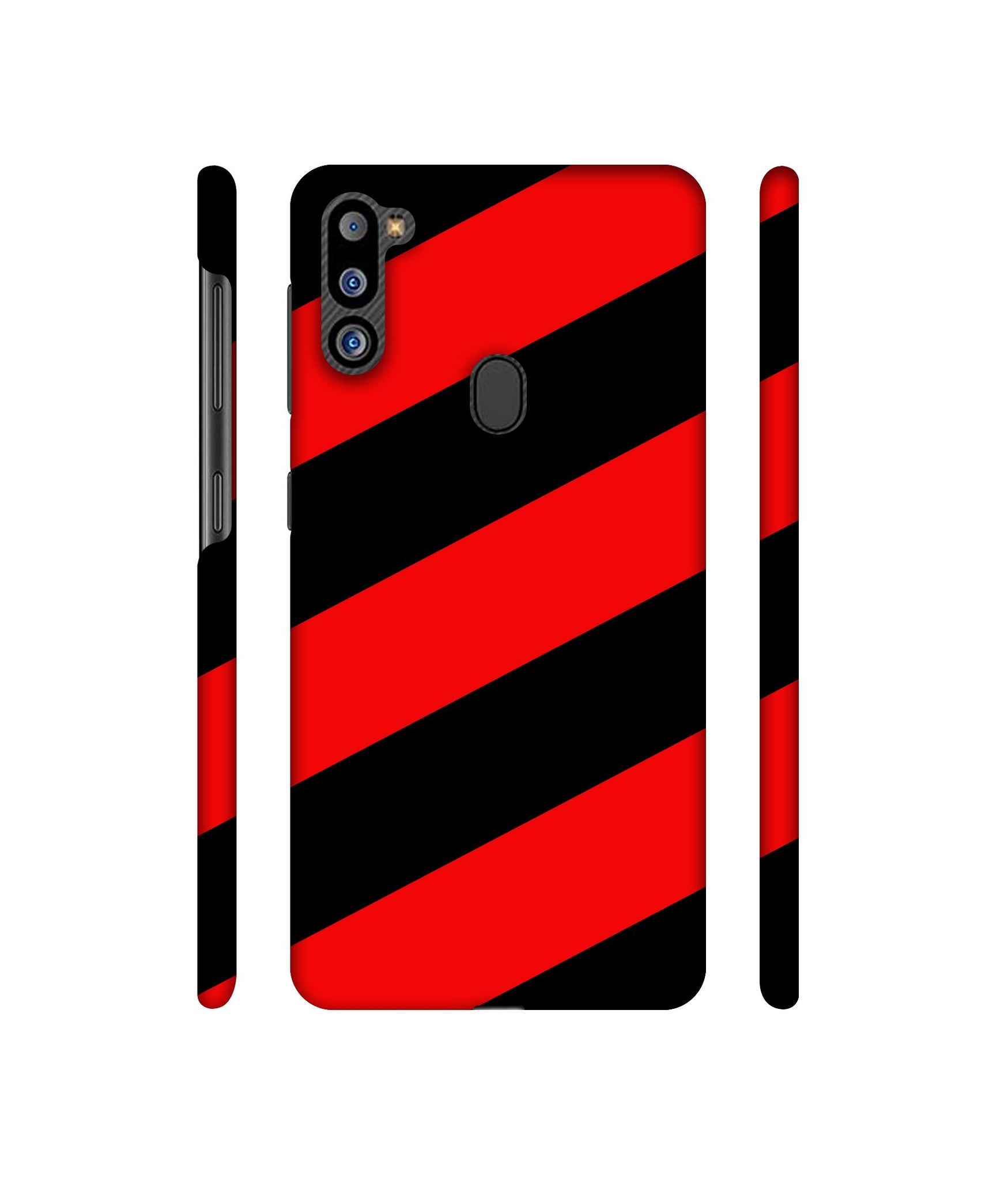 Red and Black Line Designer Hard Back Cover for Samsung Galaxy M21 2021 Edition