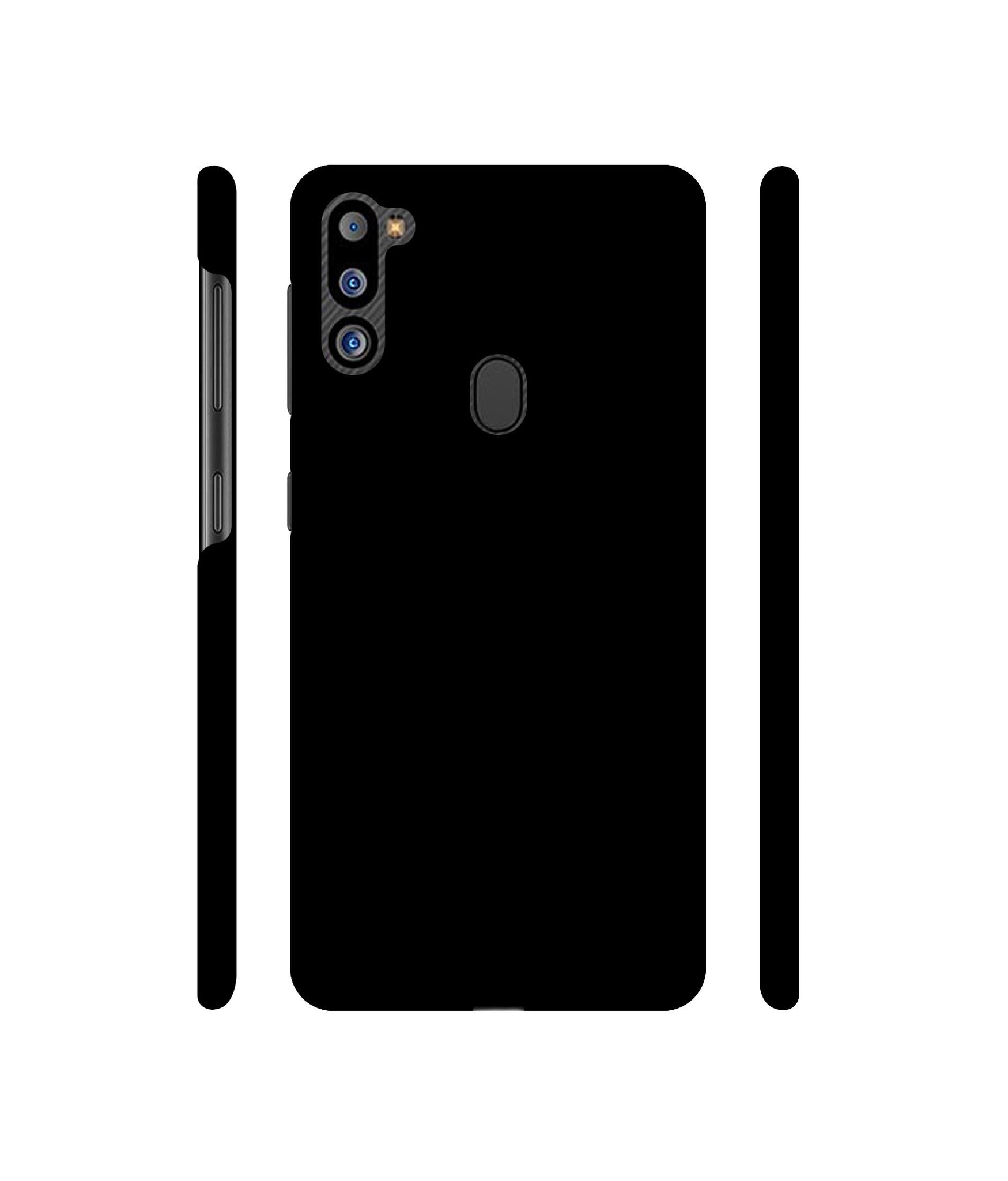 Solid Black Designer Hard Back Cover for Samsung Galaxy M21 2021 Edition