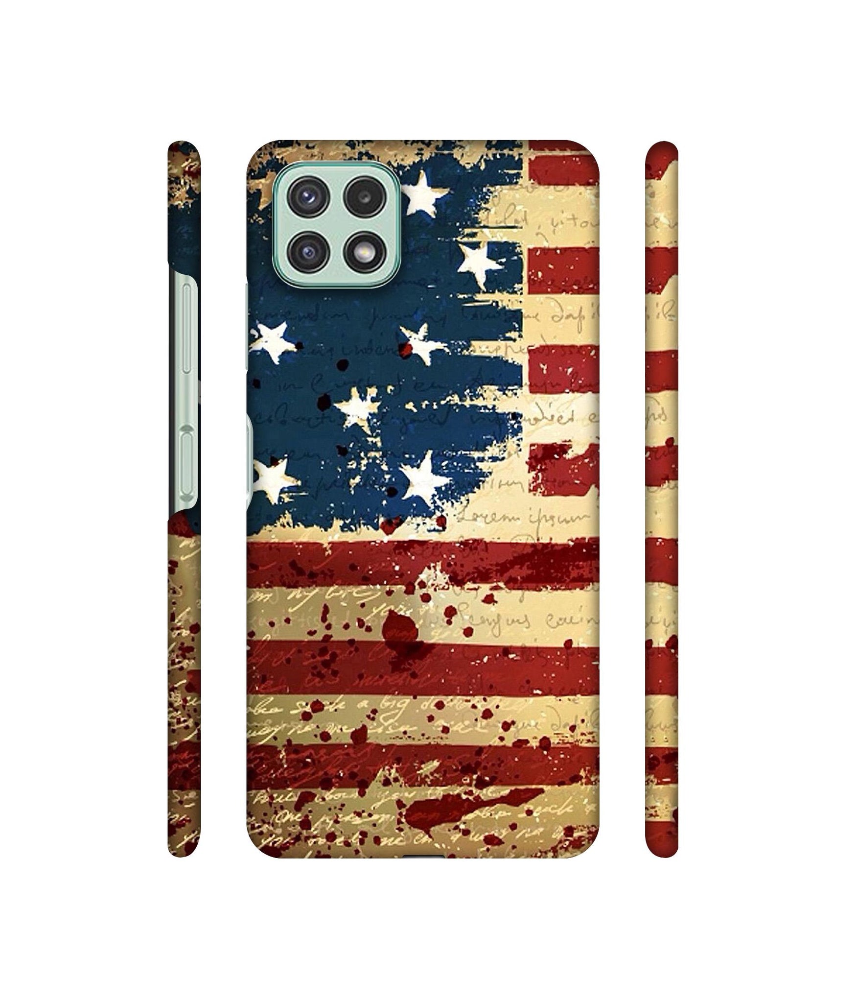 Colorful USA Flag Designer Hard Back Cover for Samsung Galaxy A22 5G / F42 5G