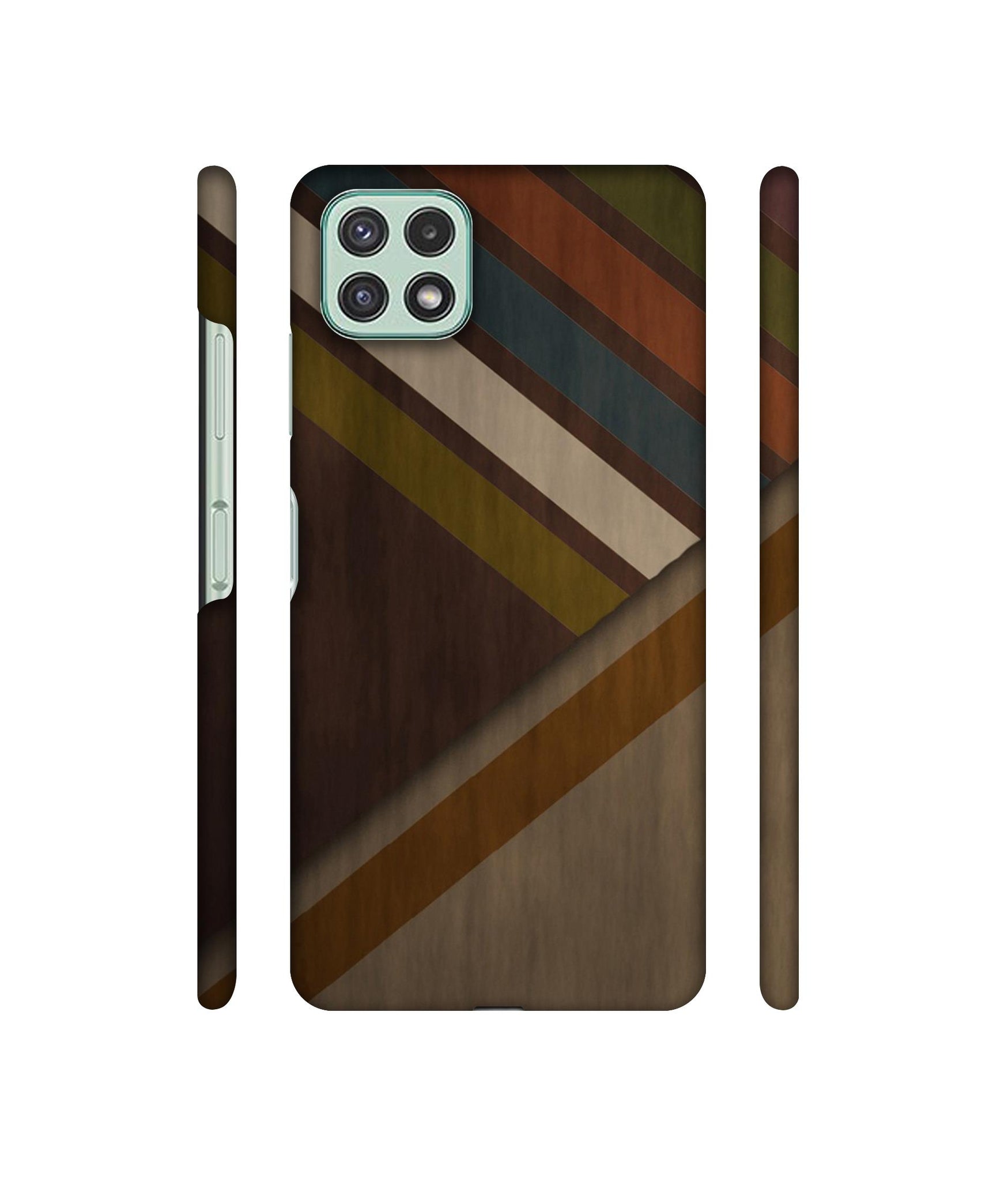 Colorful Wooden Pattern Designer Hard Back Cover for Samsung Galaxy A22 5G / F42 5G