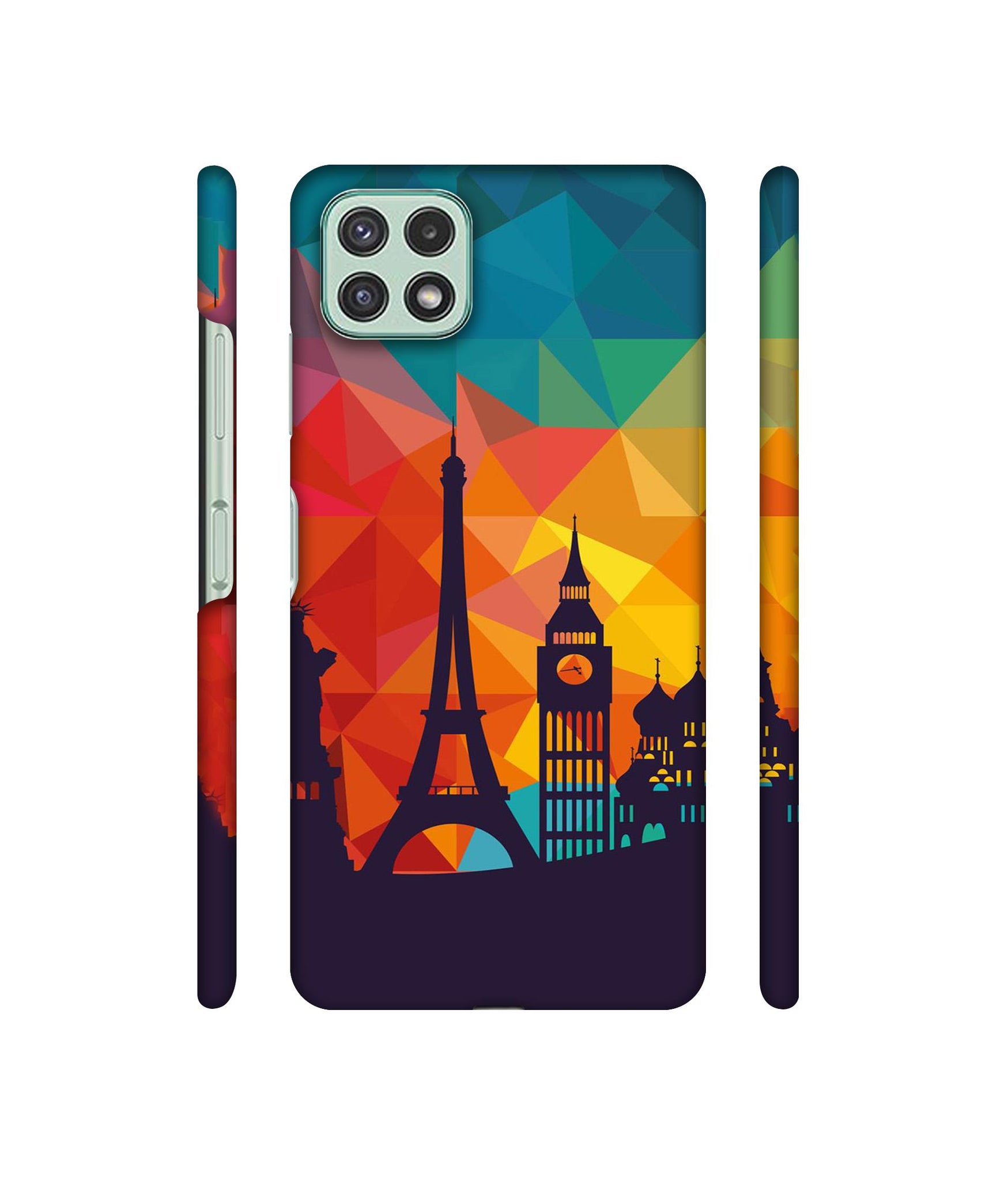Colored Paris Designer Hard Back Cover for Samsung Galaxy A22 5G / F42 5G
