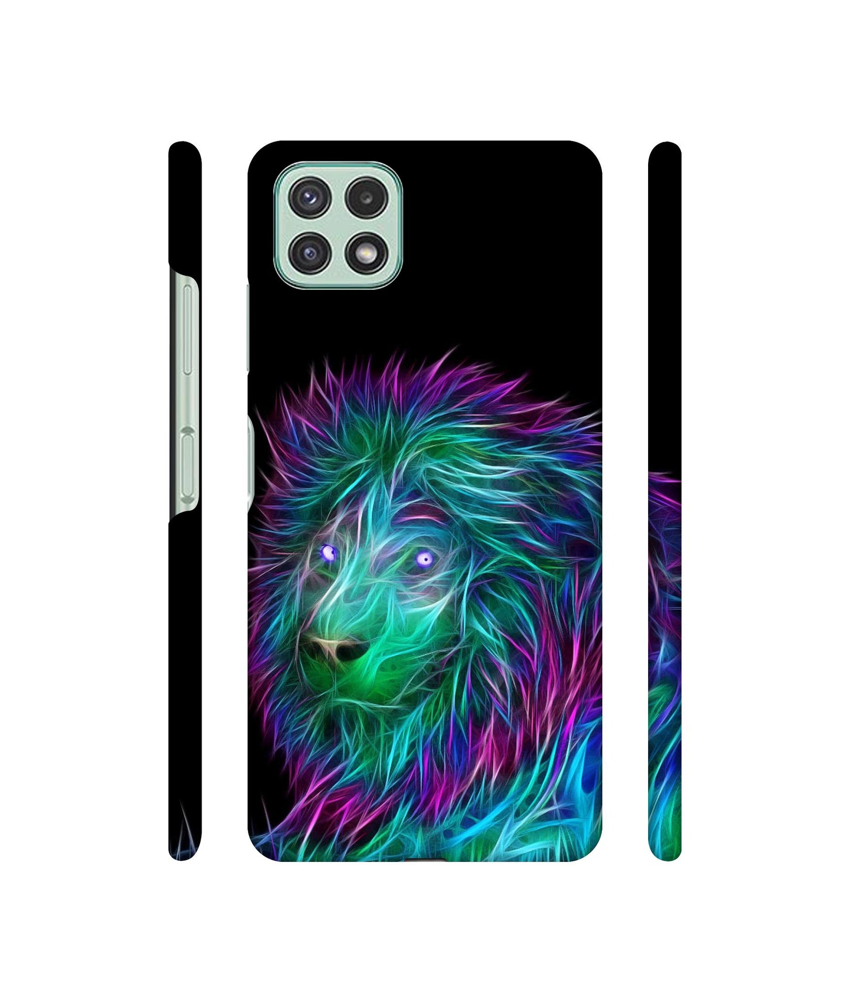 3D Lion Designer Hard Back Cover for Samsung Galaxy A22 5G / F42 5G