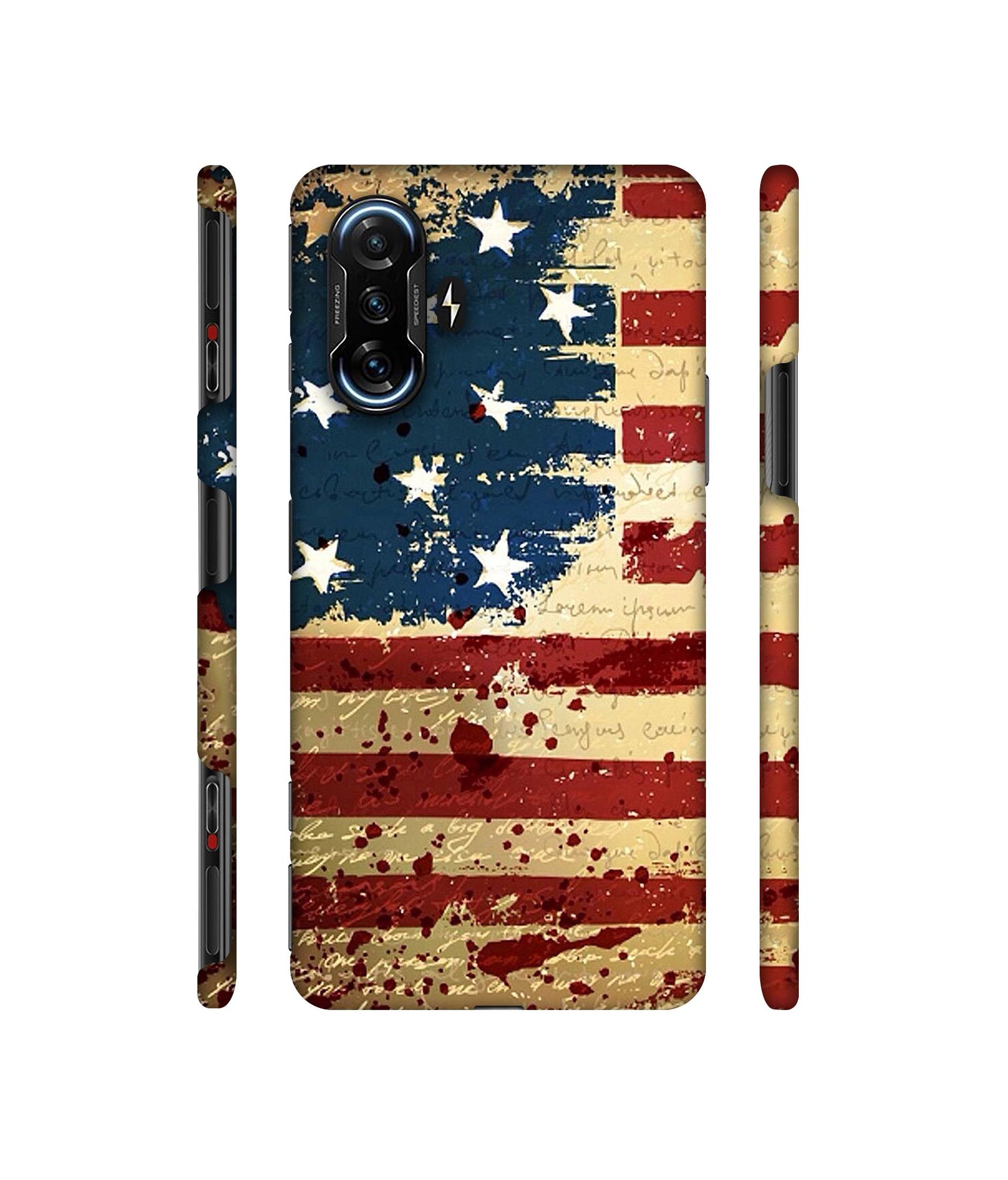Colorful USA Flag Designer Hard Back Cover for Mi Poco F3 GT