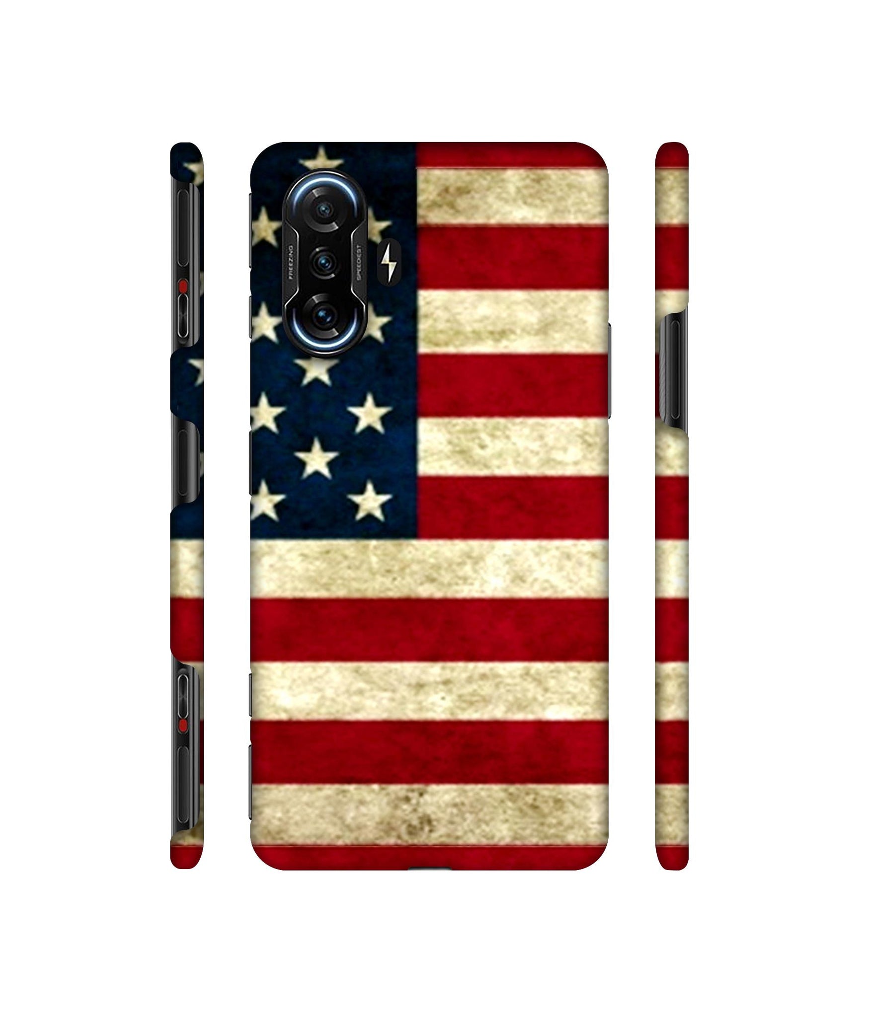 Multicoloured USA Flag Designer Hard Back Cover for Mi Poco F3 GT