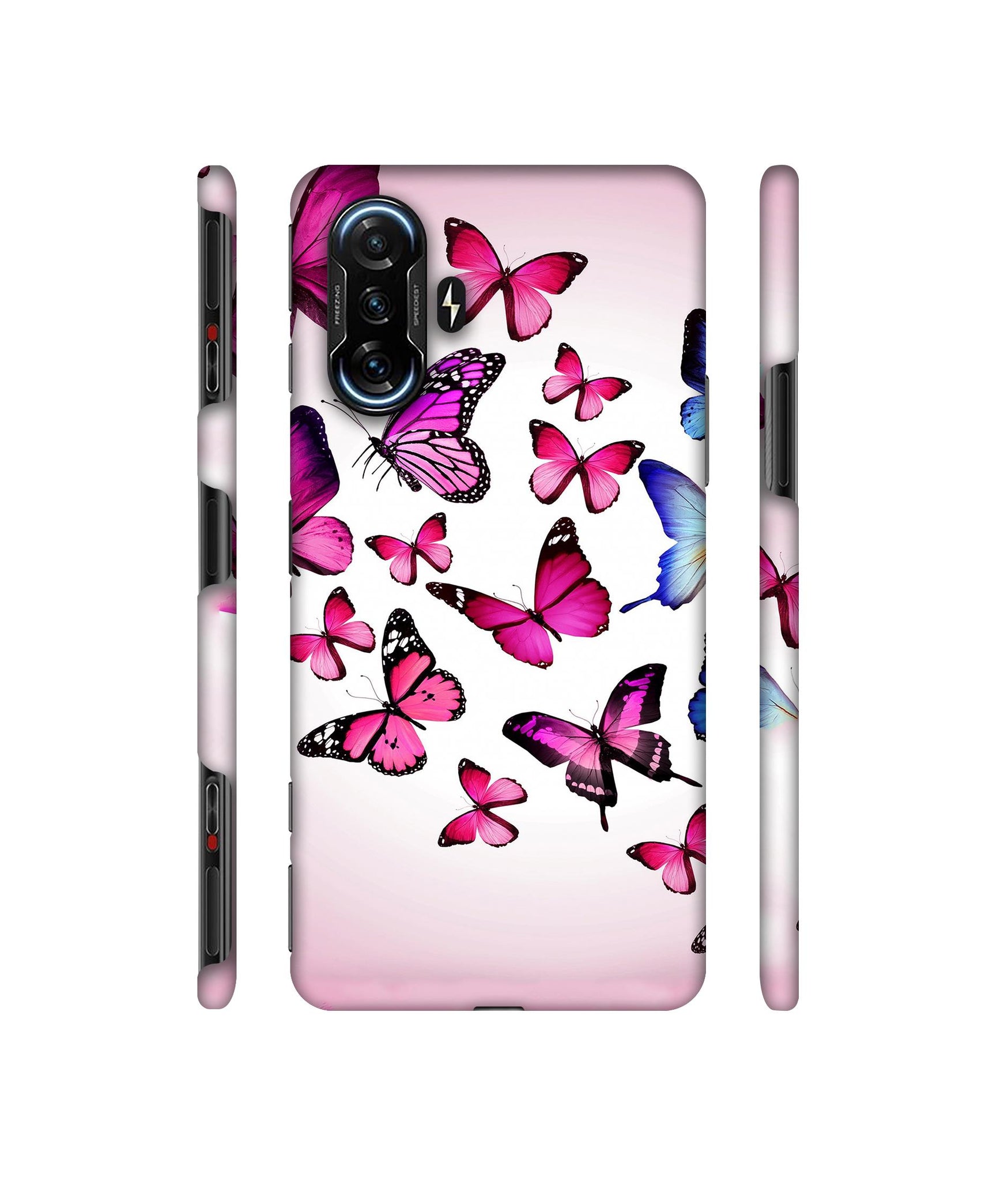Flying Colorful Butterfly Designer Hard Back Cover for Mi Poco F3 GT