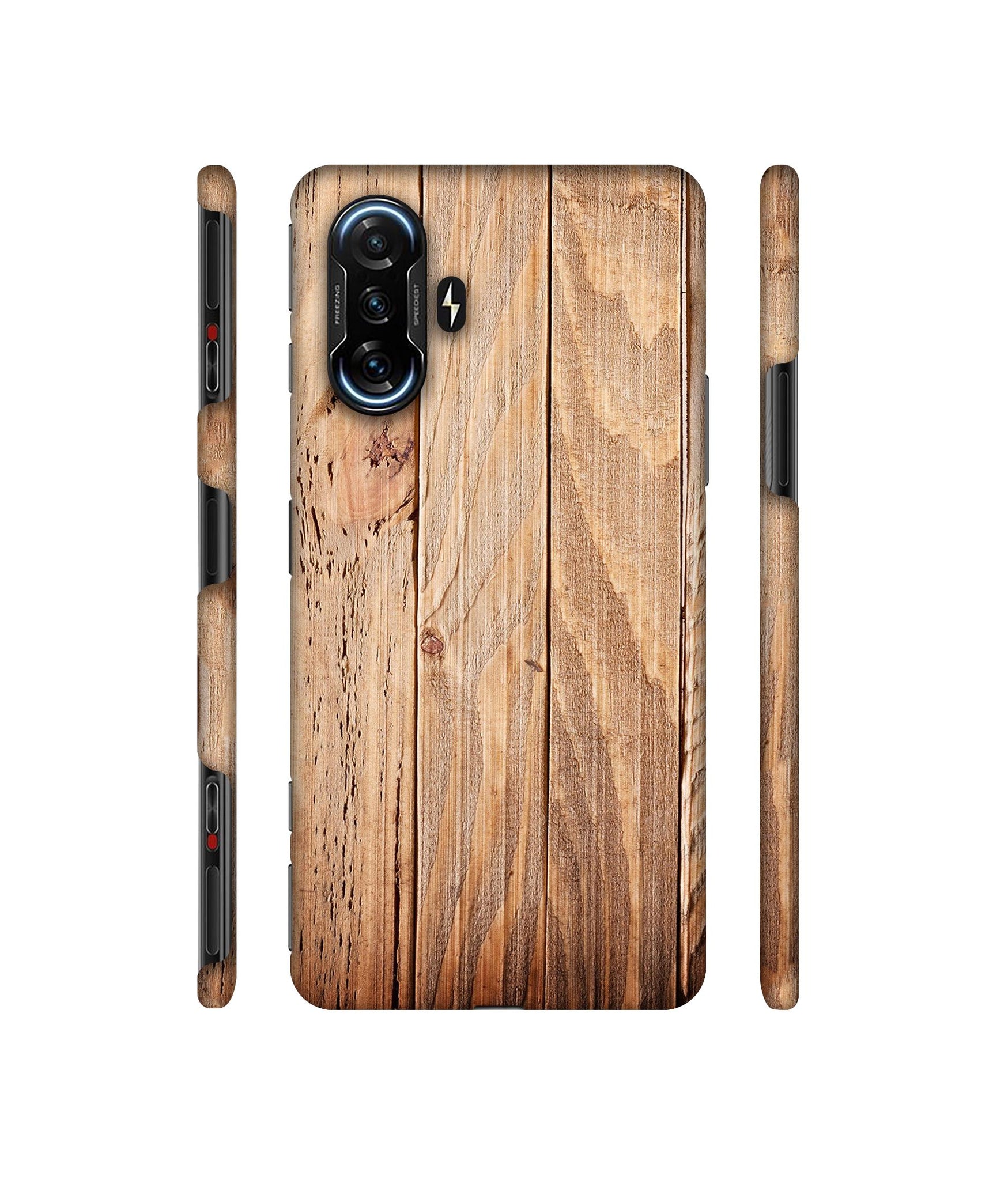 Wooden Texture Designer Hard Back Cover for Mi Poco F3 GT
