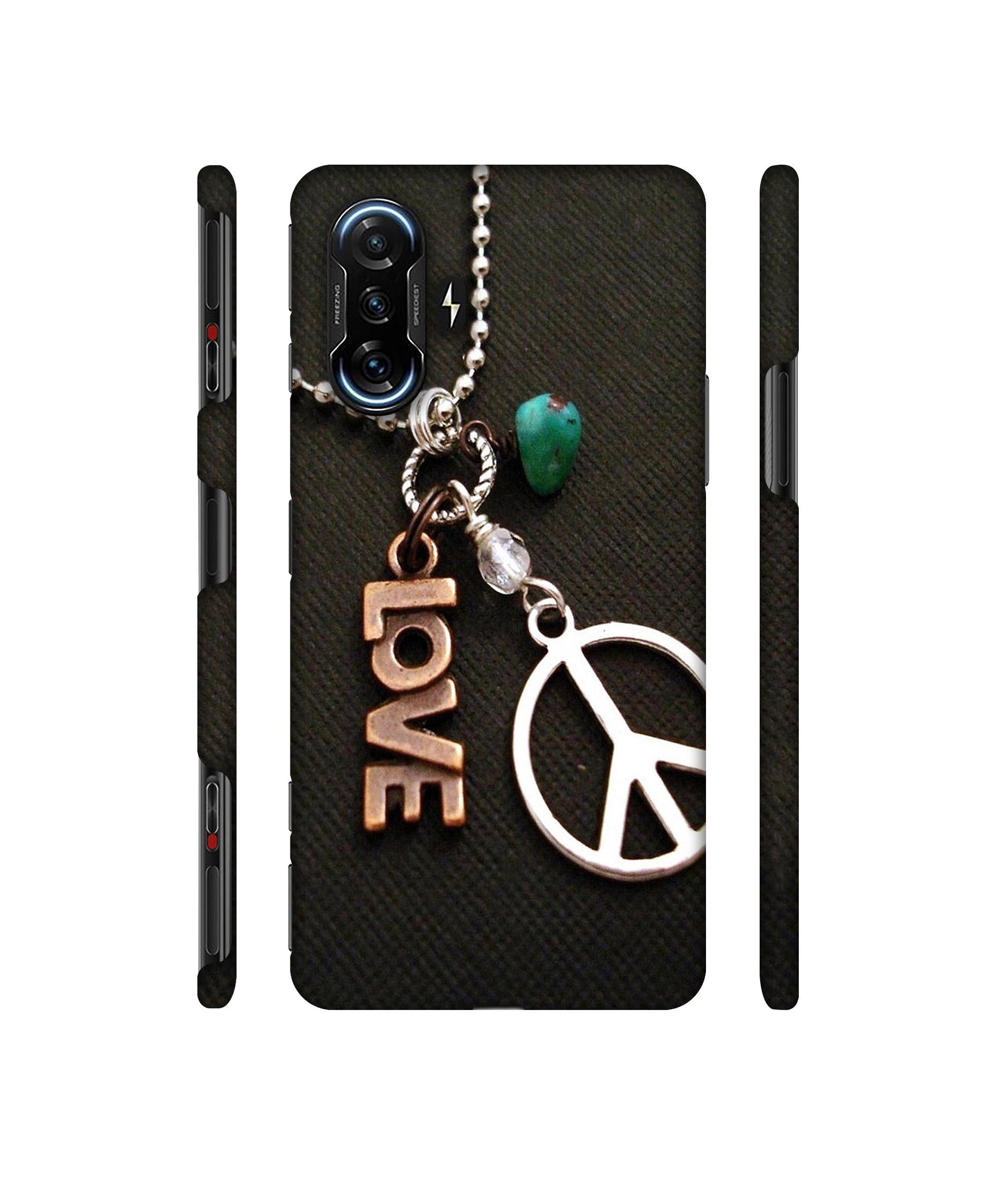 Love and Peace Designer Hard Back Cover for Mi Poco F3 GT
