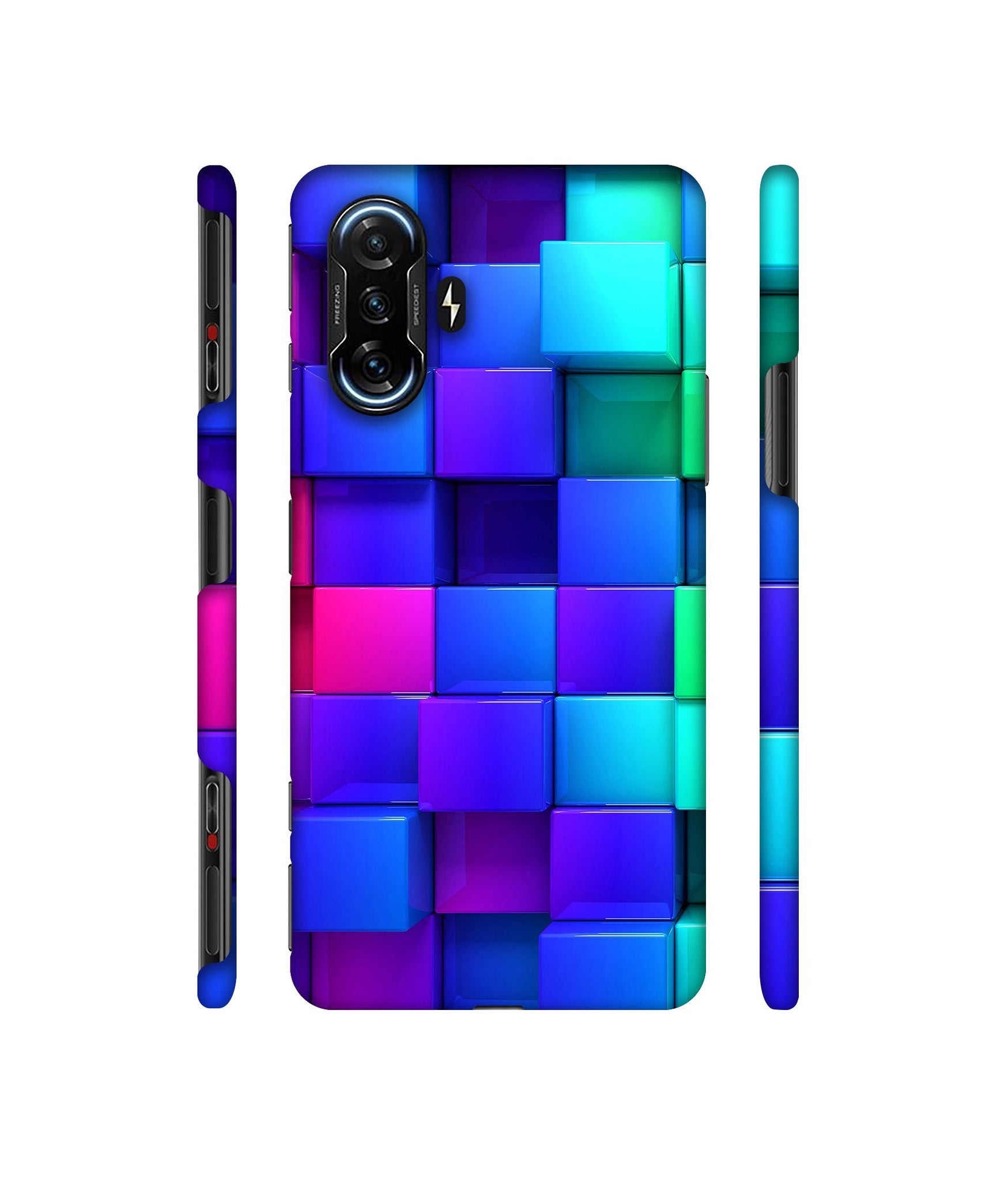 Blocks Rainbow 3D Graphics Designer Hard Back Cover for Mi Poco F3 GT