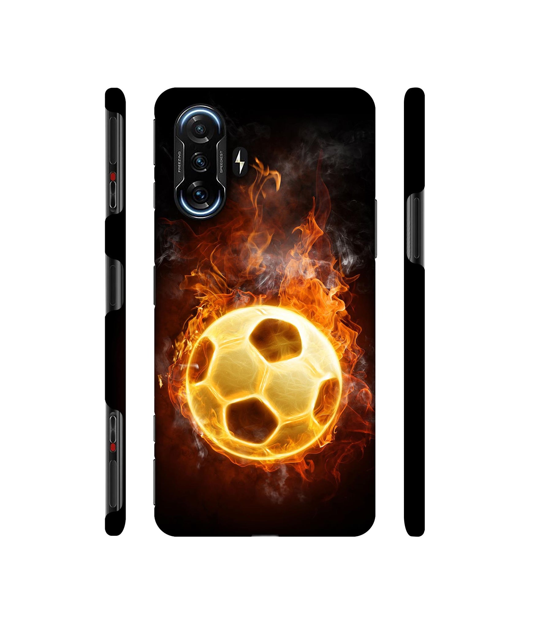 Football & Fire Designer Hard Back Cover for Mi Poco F3 GT