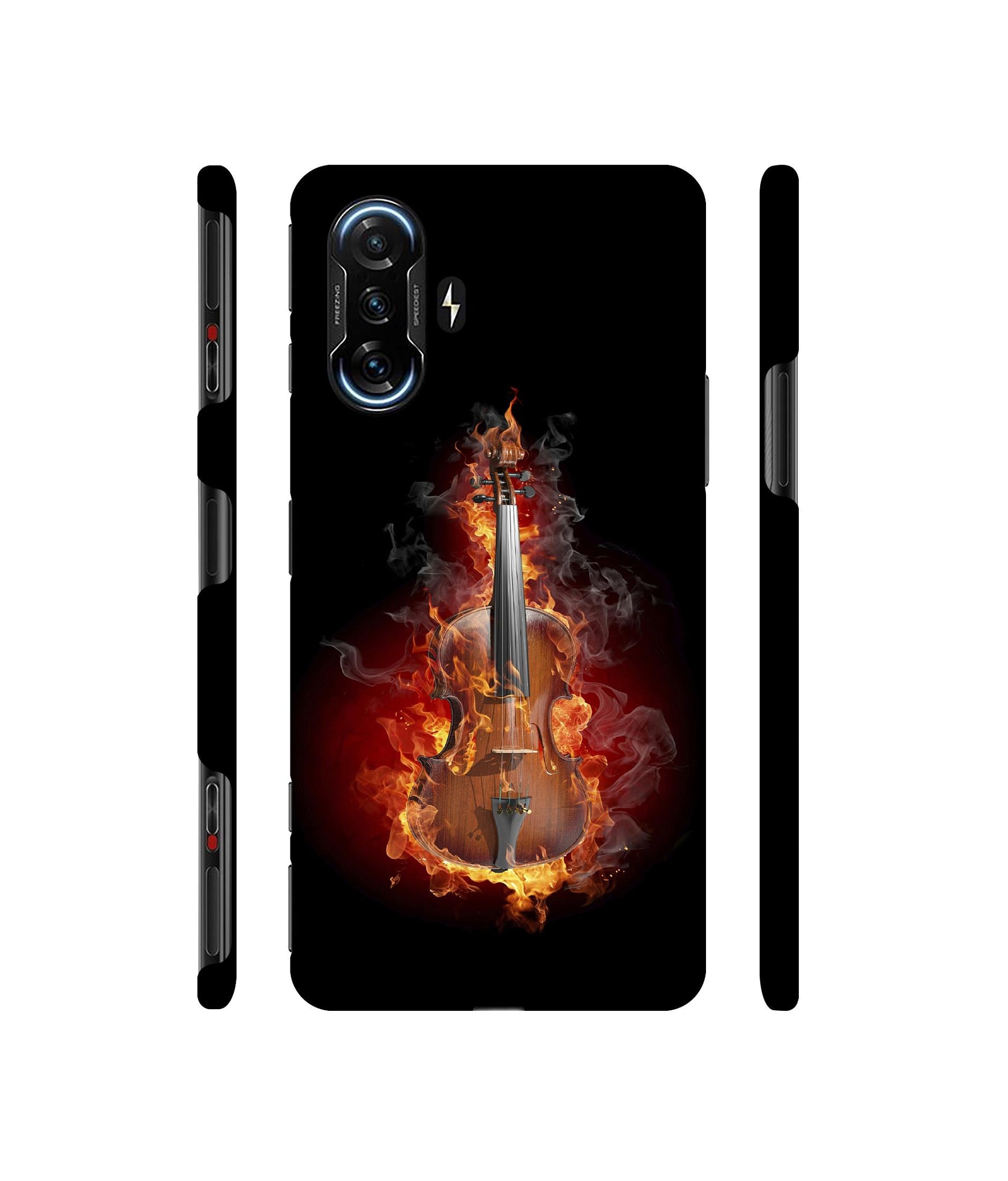 Burning Violin Designer Hard Back Cover for Mi Poco F3 GT