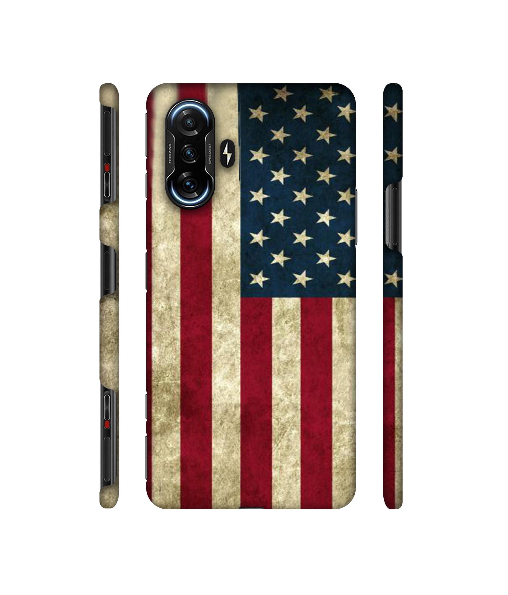 Vingate USA Flag Designer Hard Back Cover for Mi Poco F3 GT