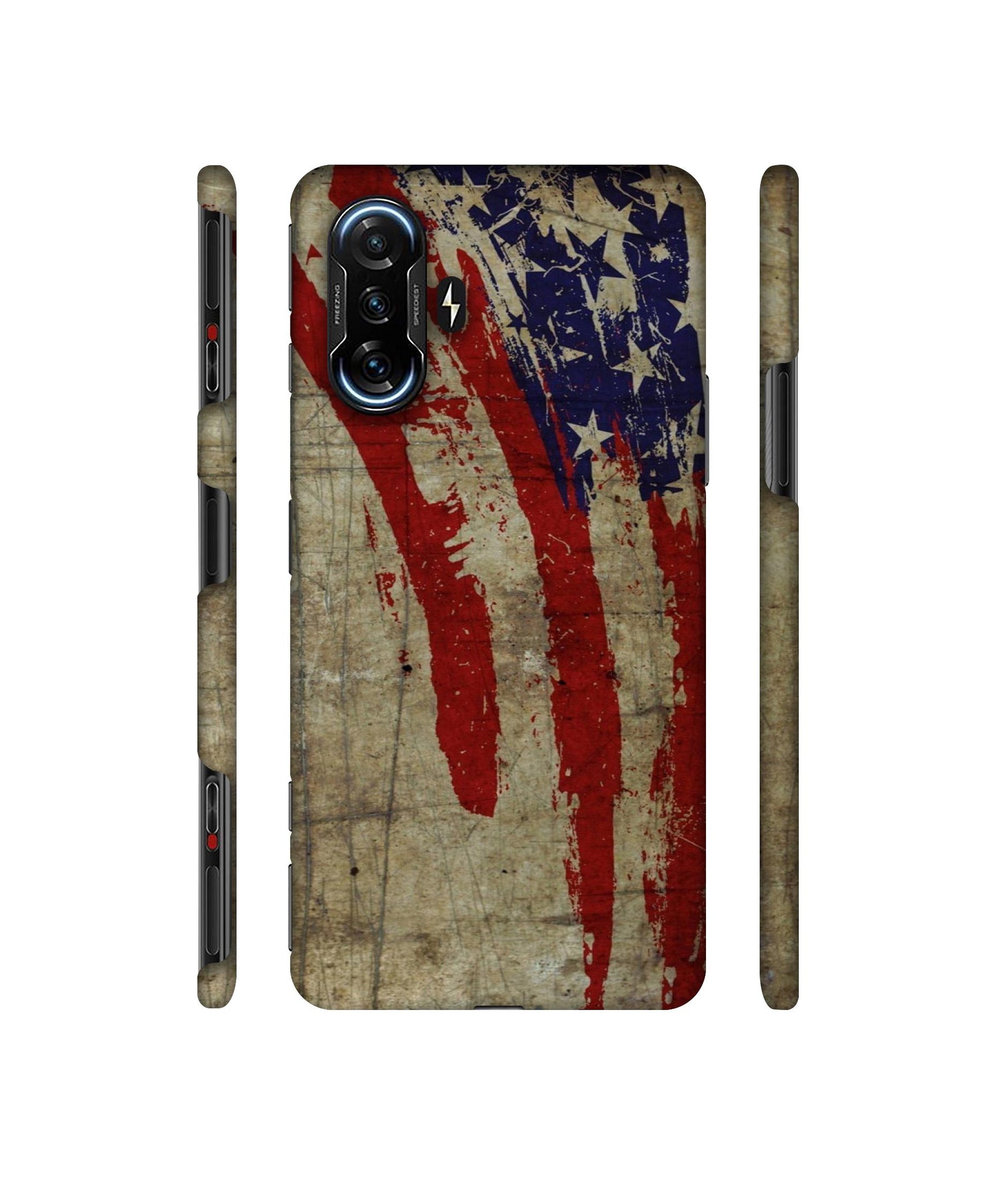 Vintage American Flag Designer Hard Back Cover for Mi Poco F3 GT