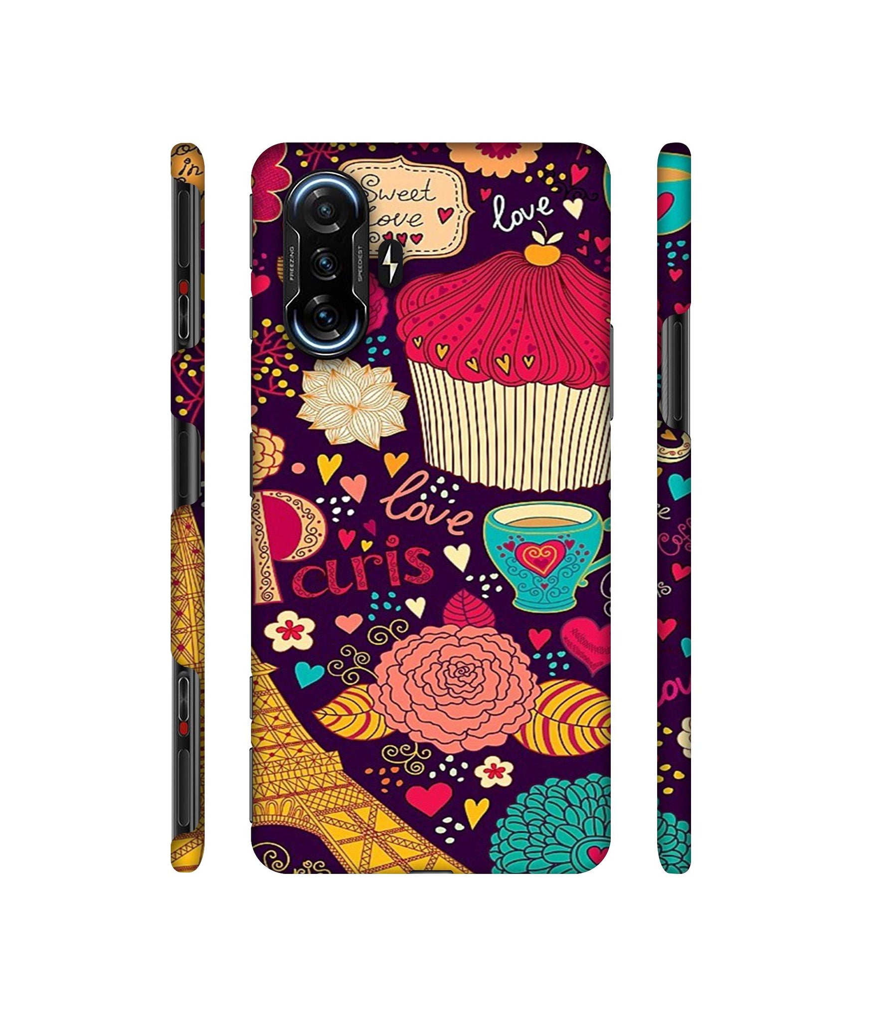 Paris Flower Love Designer Hard Back Cover for Mi Poco F3 GT