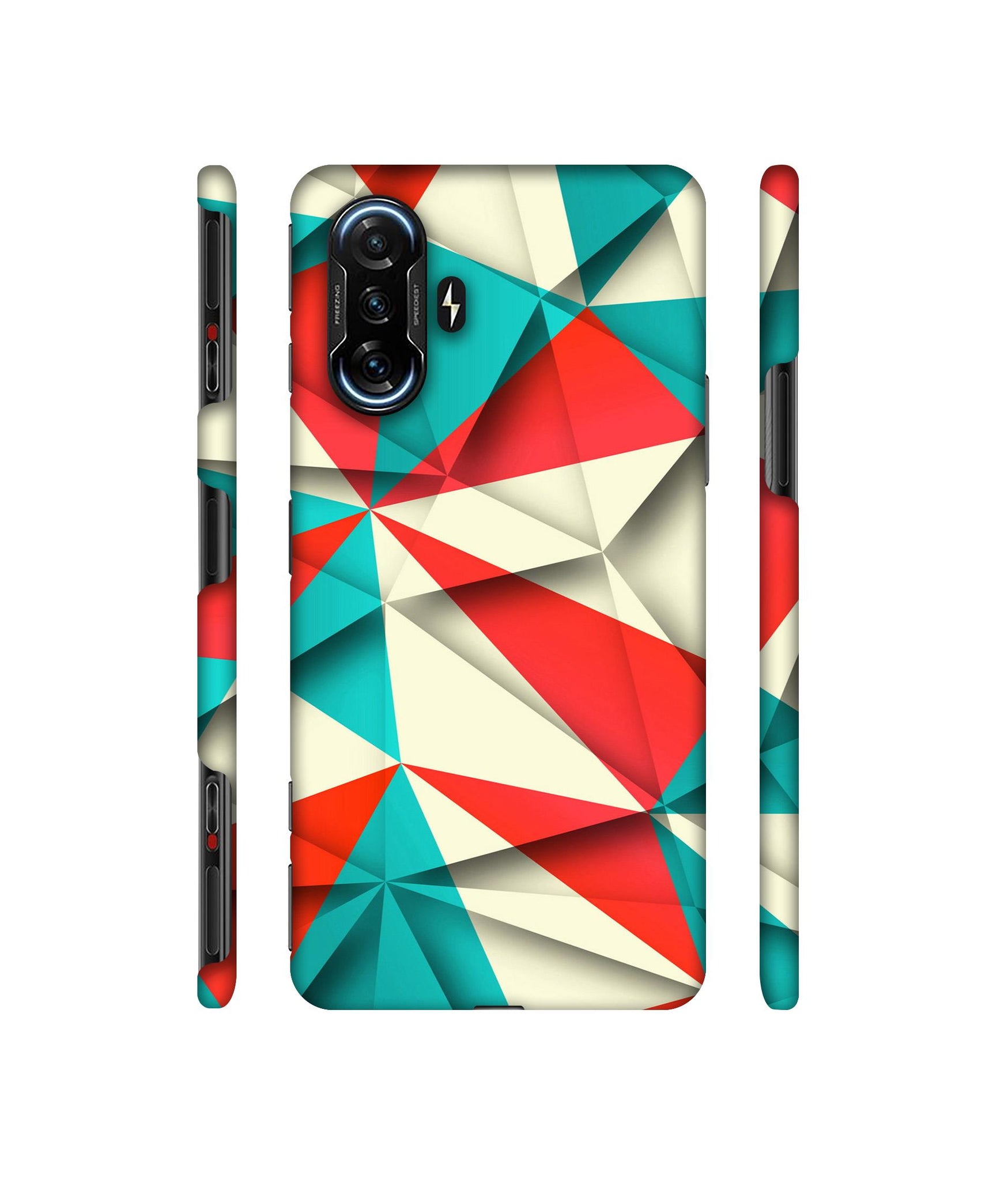 Red Blue White Pattern Designer Hard Back Cover for Mi Poco F3 GT