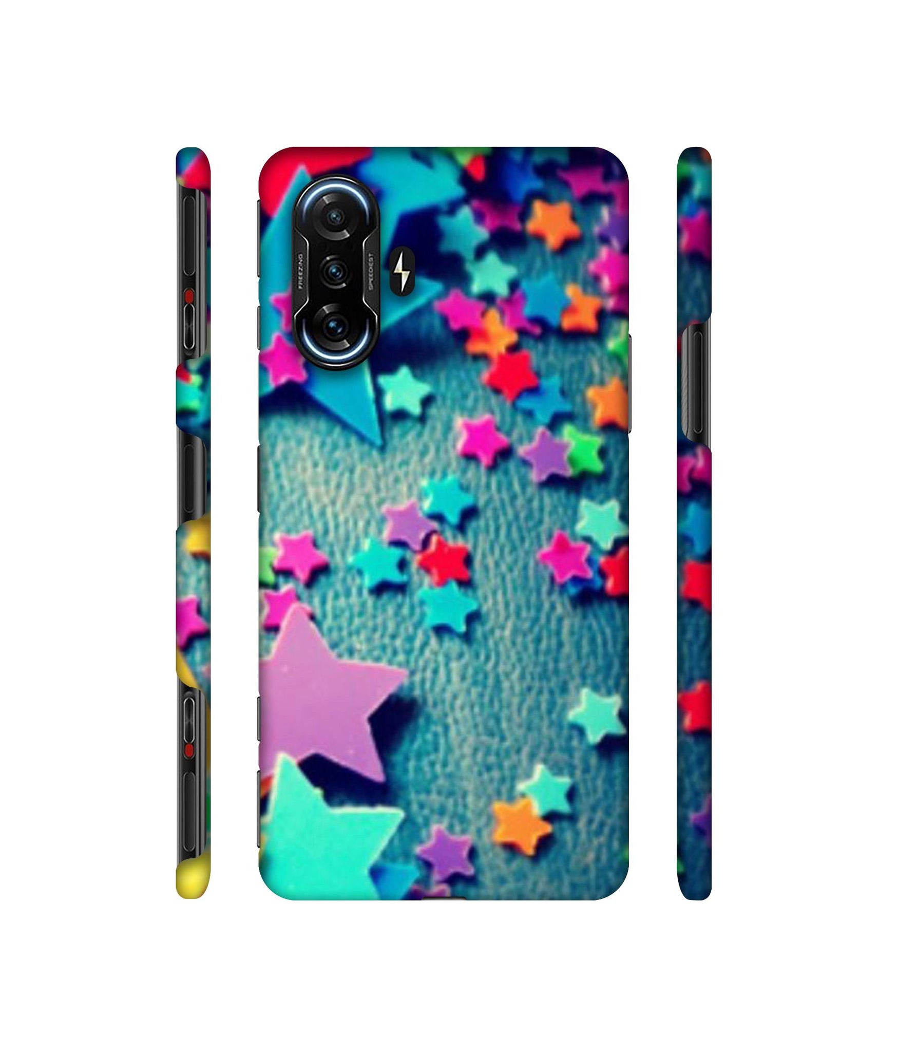 Colorful Stars Designer Hard Back Cover for Mi Poco F3 GT