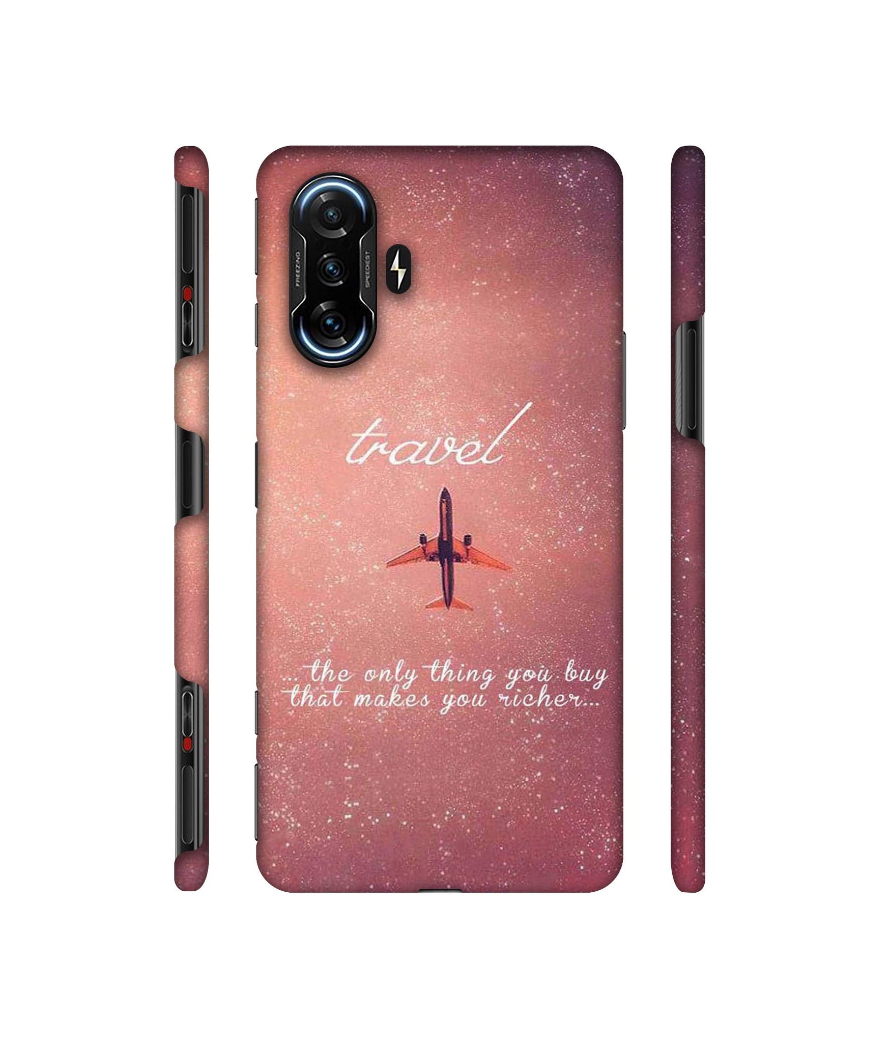 Travel with Plane Designer Hard Back Cover for Mi Poco F3 GT