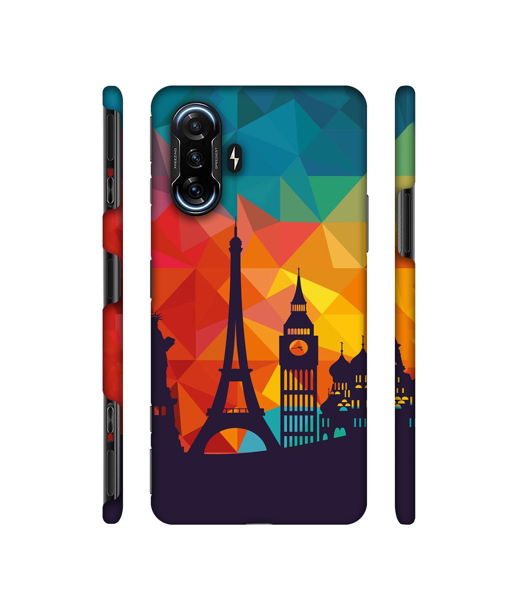 Colored Paris Designer Hard Back Cover for Mi Poco F3 GT