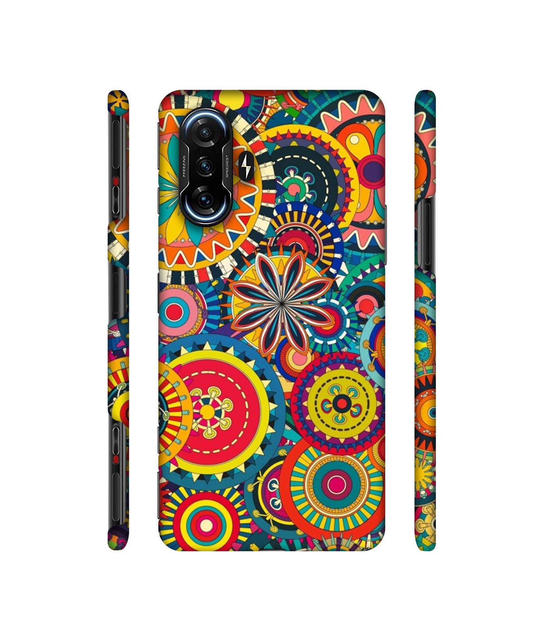 Ring Pattern Print Designer Hard Back Cover for Mi Poco F3 GT