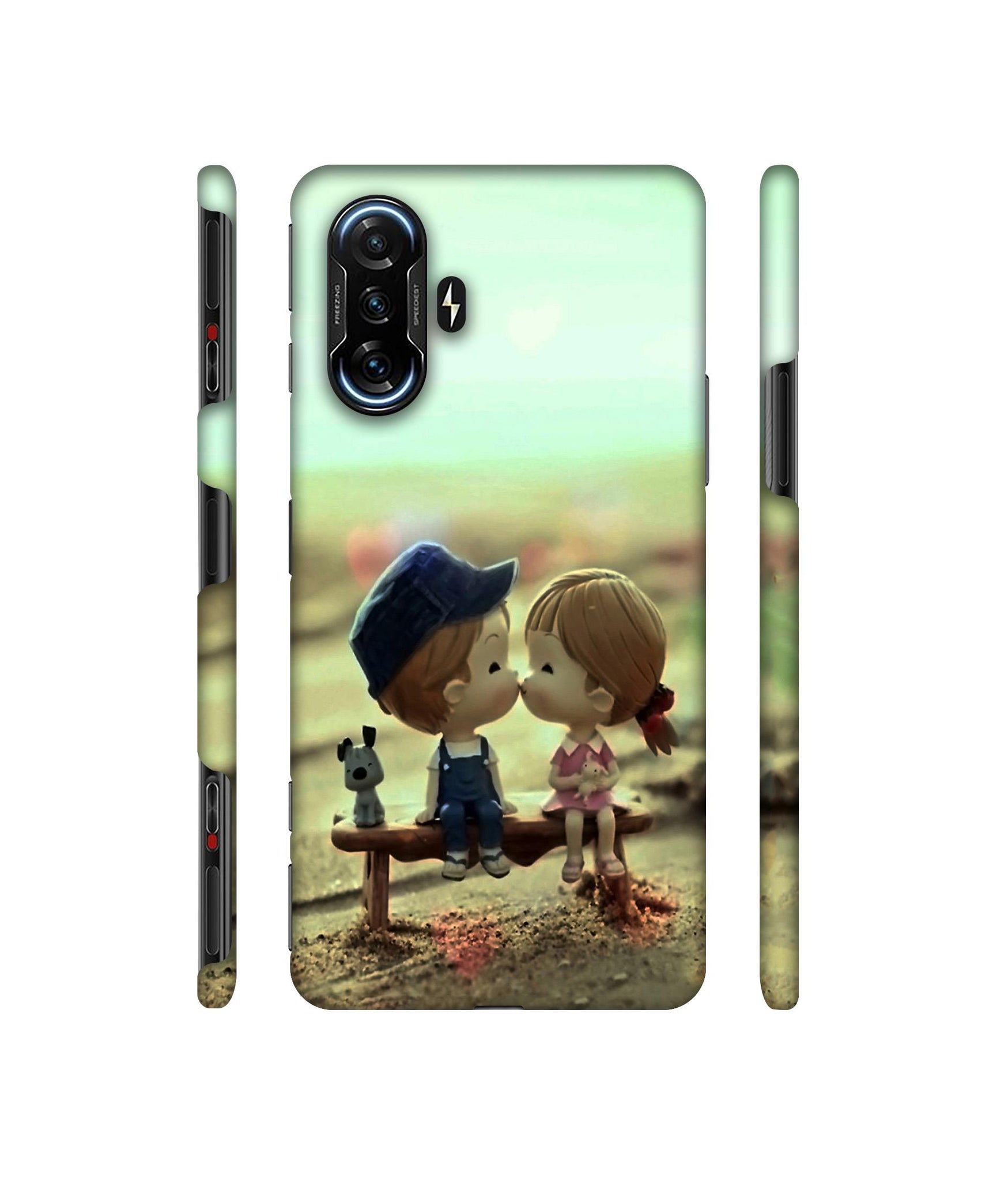 Love Couples Pattern Designer Hard Back Cover for Mi Poco F3 GT