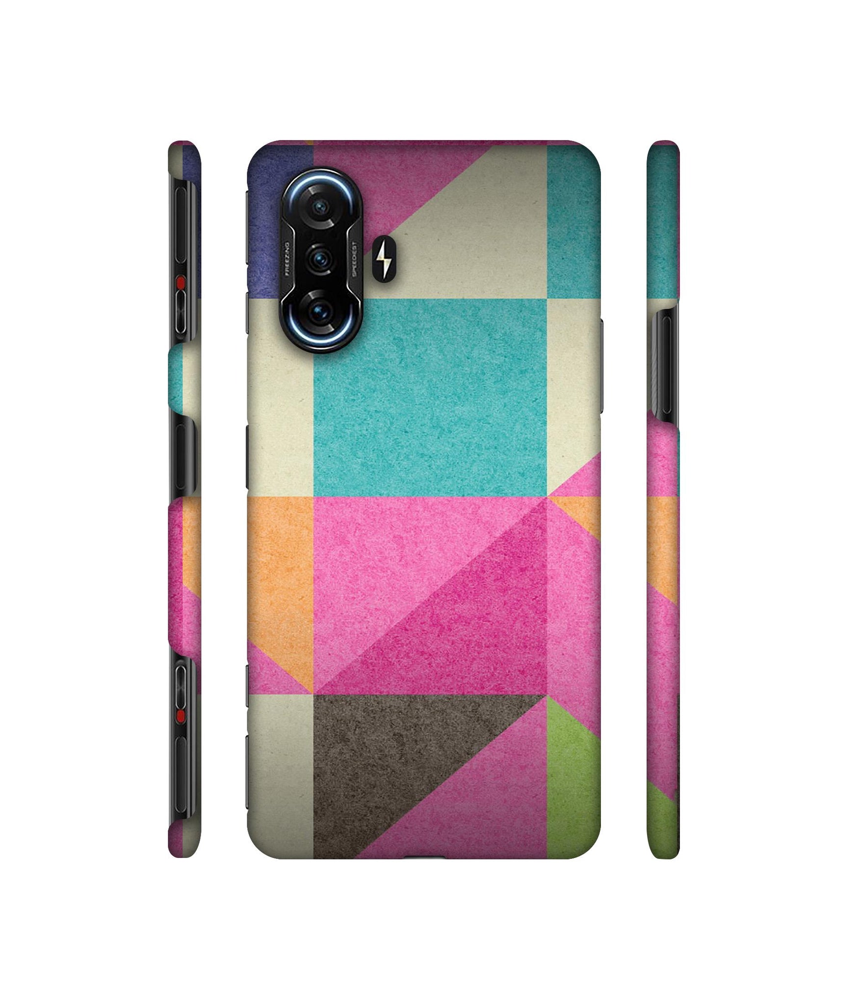 Pink Cyan Designer Hard Back Cover for Mi Poco F3 GT