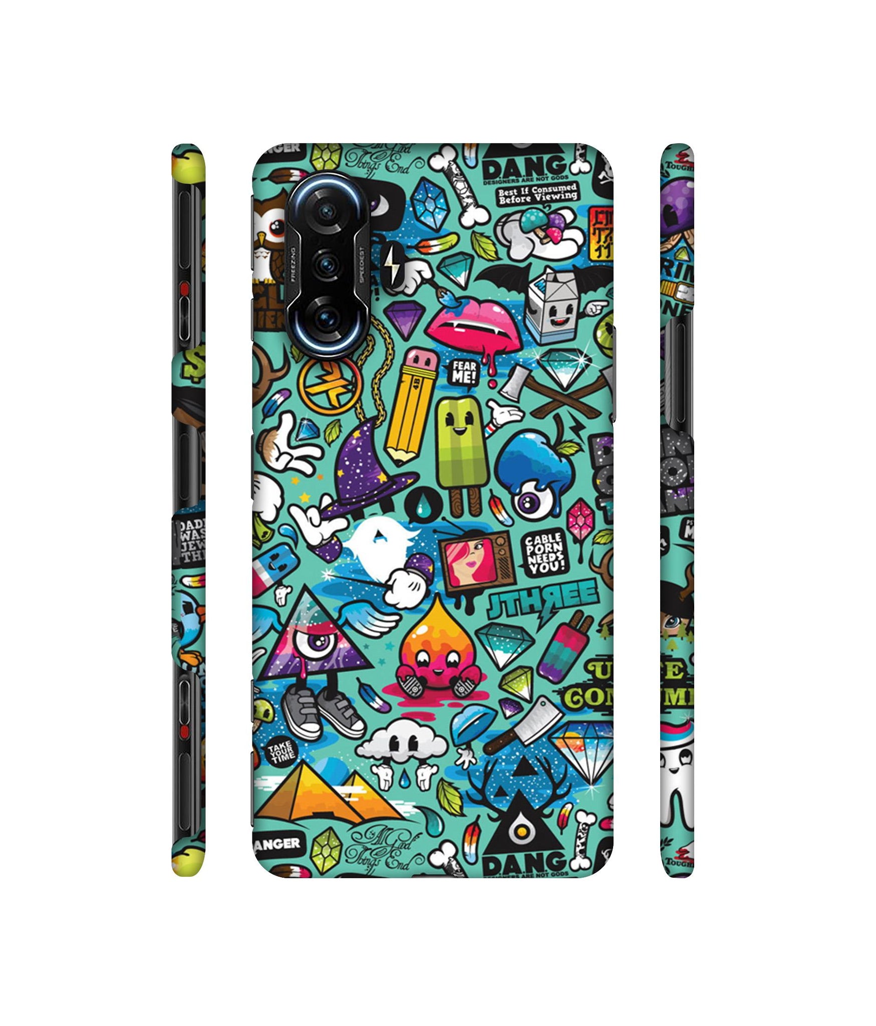Crazy Designer Hard Back Cover for Mi Poco F3 GT
