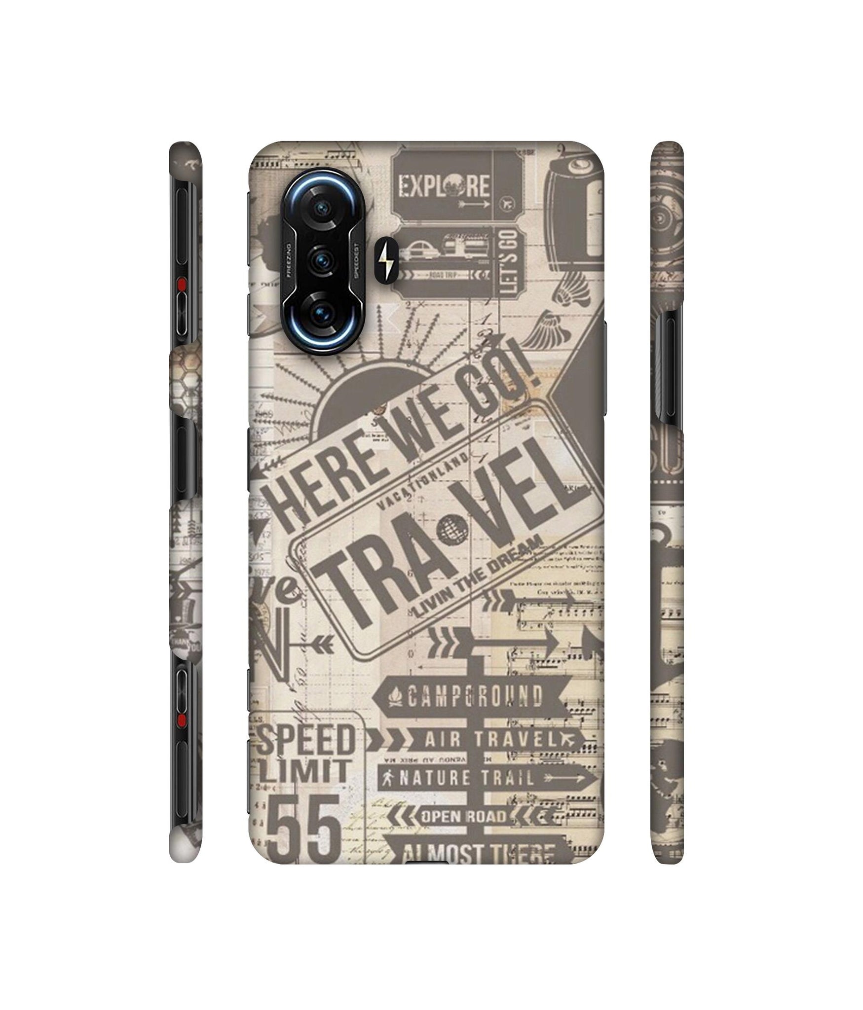 Travel Designer Hard Back Cover for Mi Poco F3 GT