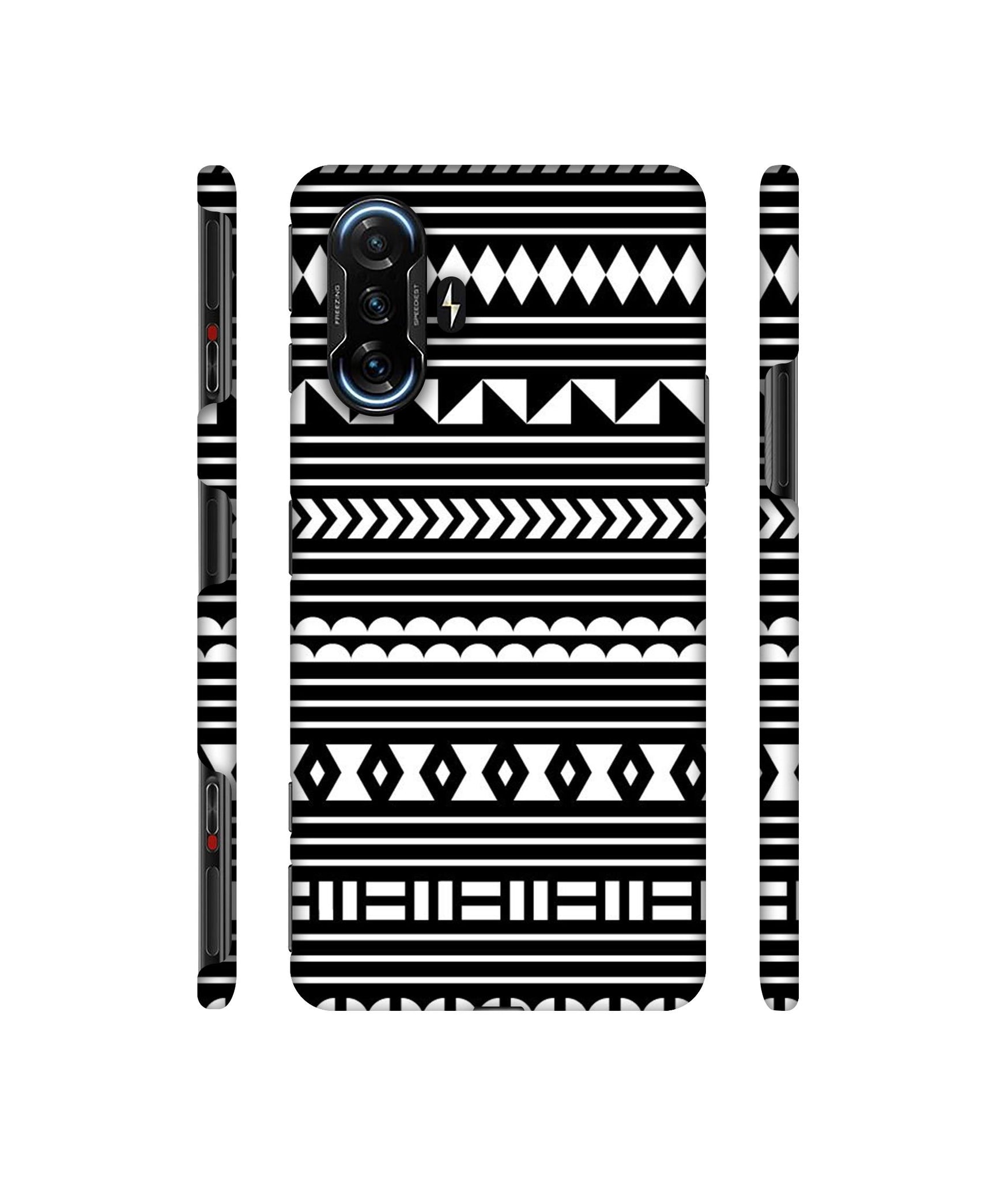 Black Pattern Designer Hard Back Cover for Mi Poco F3 GT