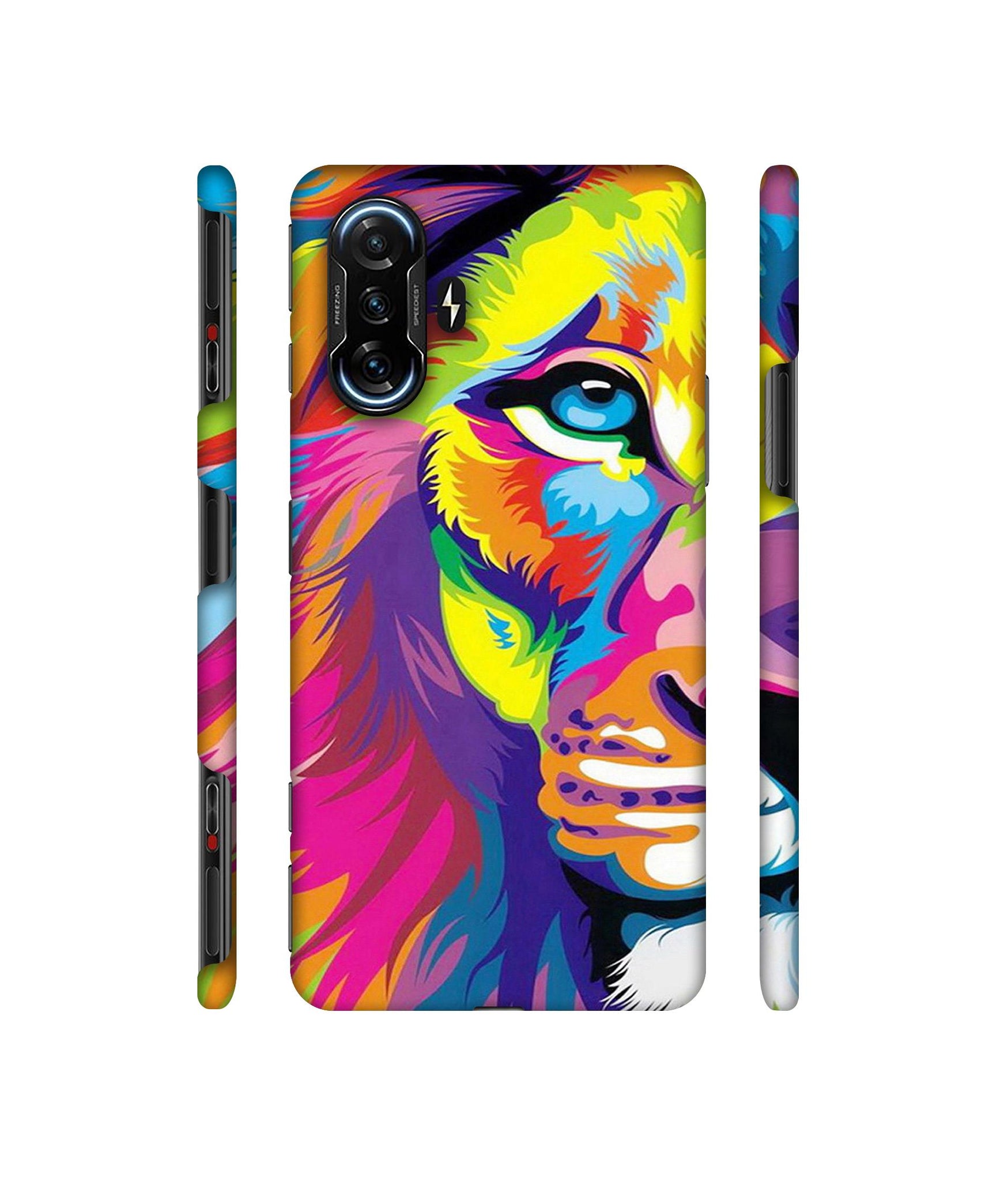 Lion Designer Hard Back Cover for Mi Poco F3 GT
